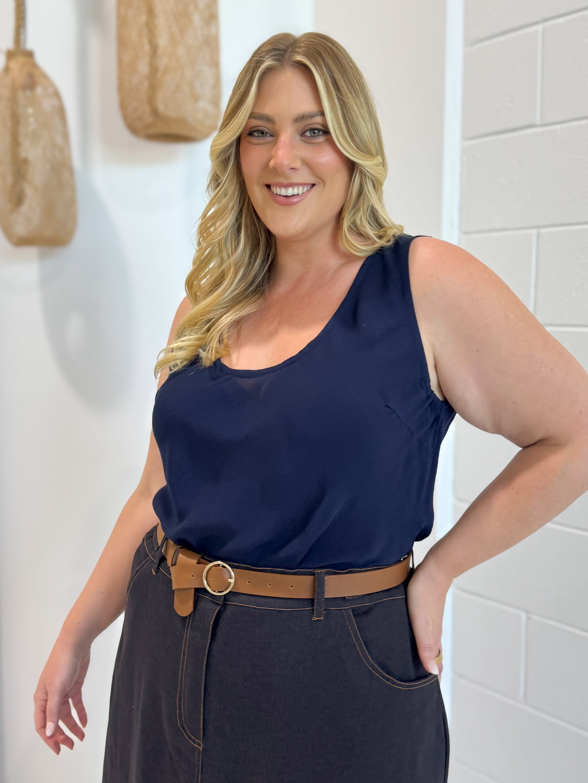 Scoop Tank | Navy Fujet - Saffron Road