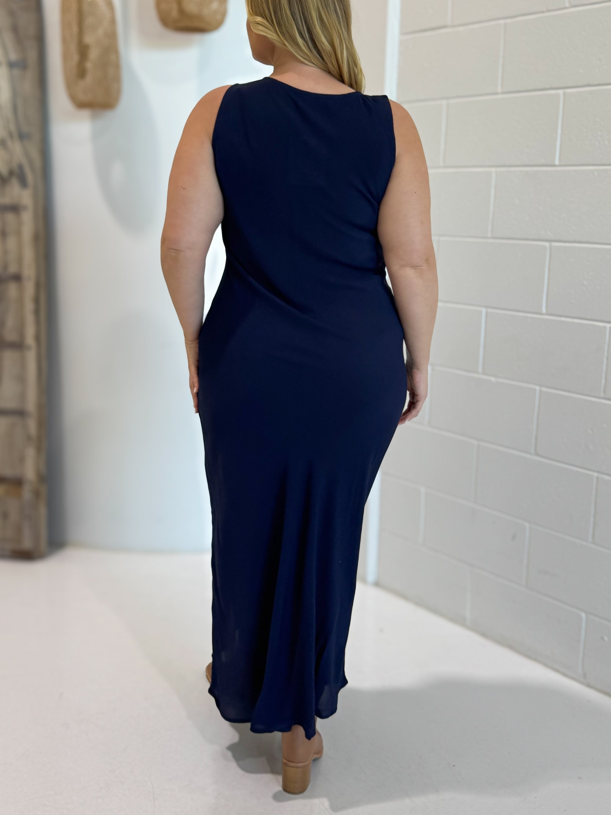 Scoop Dress | Super Maxi | Navy Fujet - Saffron Road