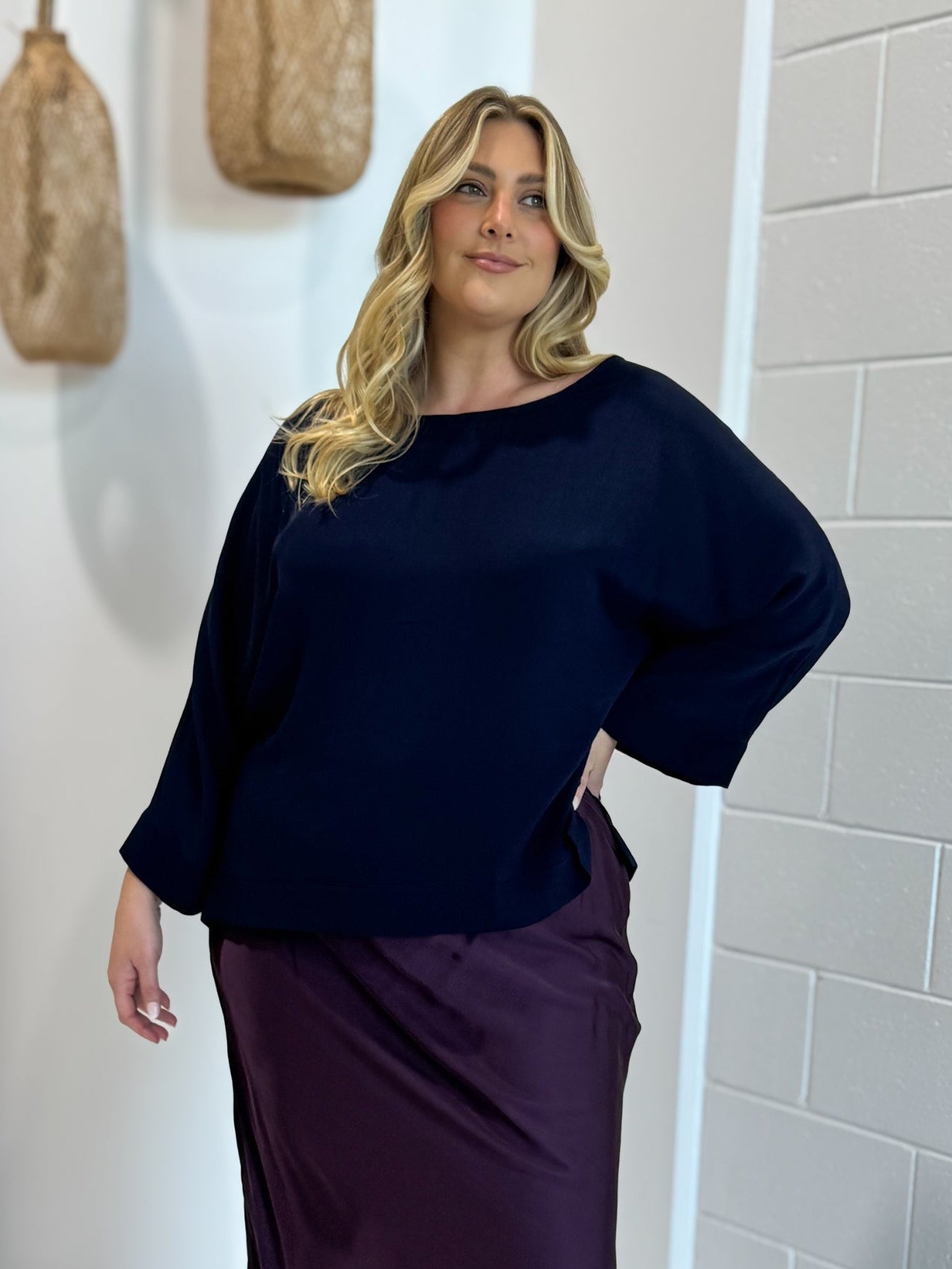 Brooke Top | Navy Fujet - Saffron Road