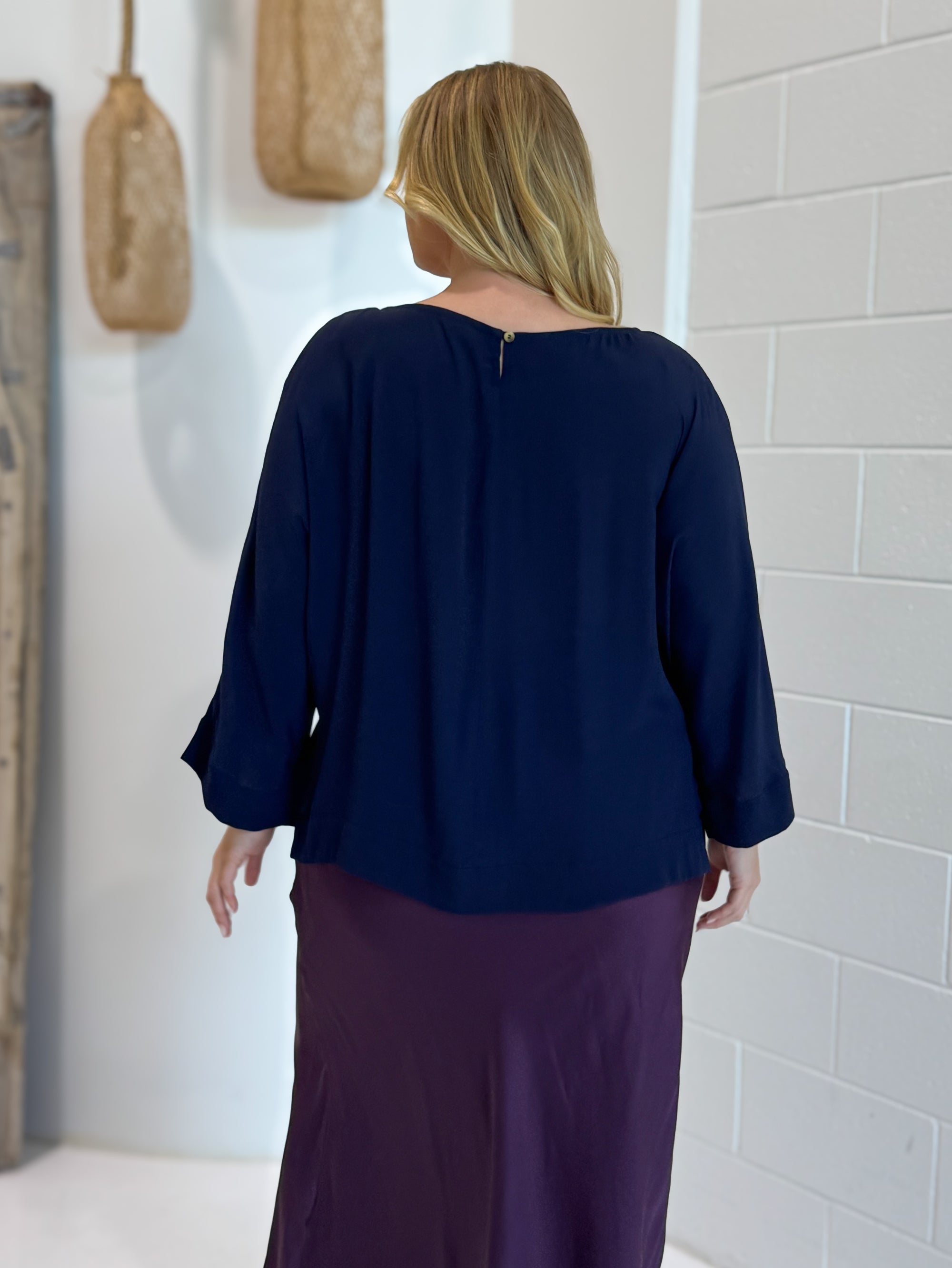Brooke Top | Navy Fujet - Saffron Road