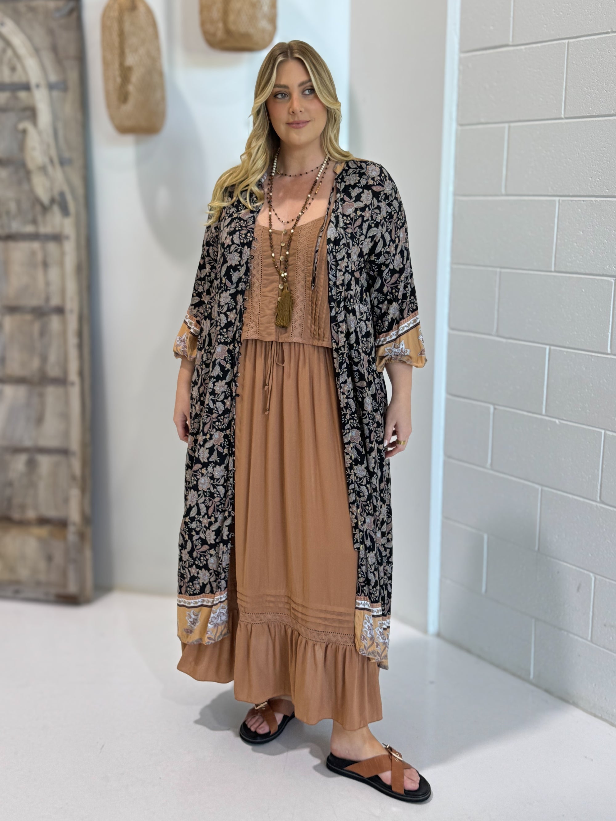 Traveller Dress | Mocha Bloom - Saffron Road