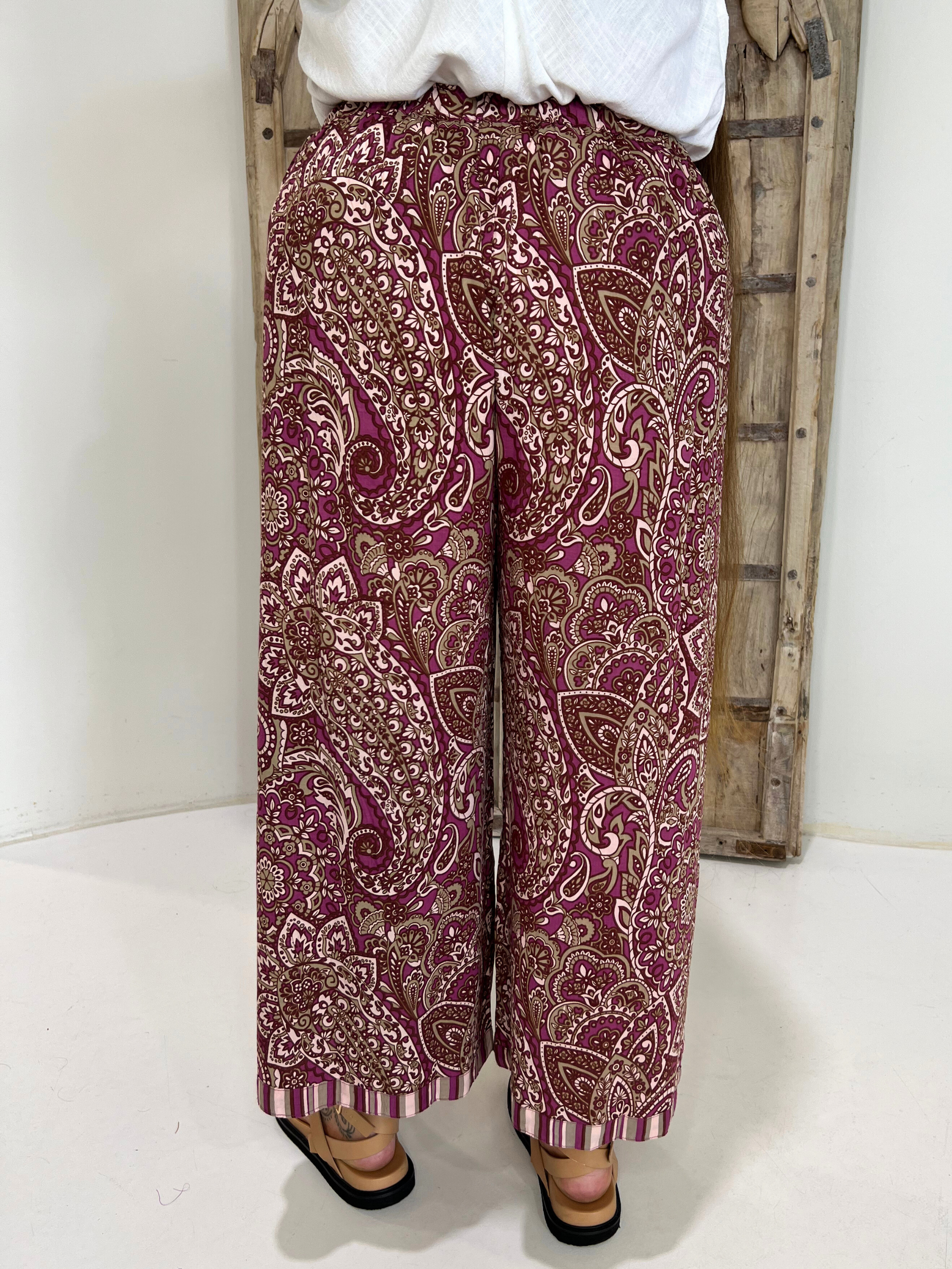 PJ Pant | Wine Paisley - Saffron Road