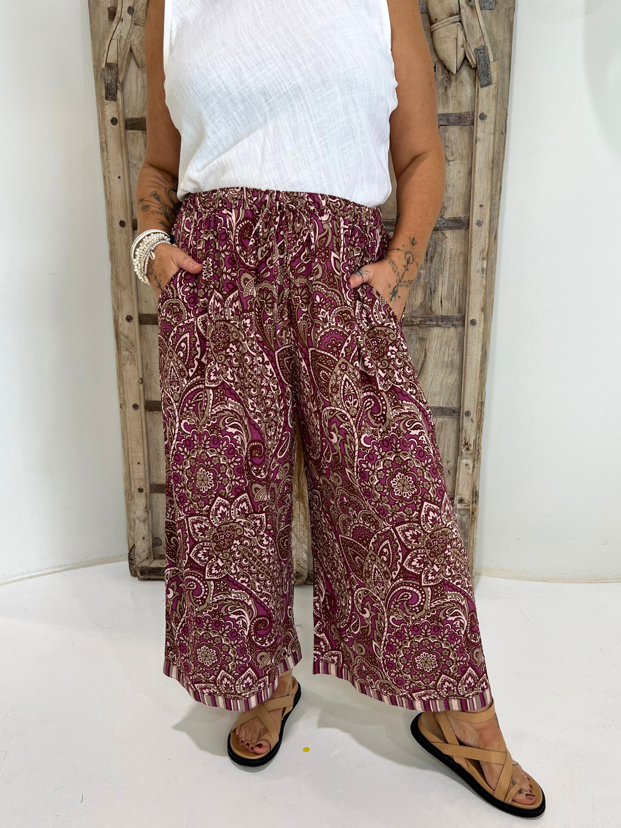 PJ Pant | Wine Paisley - Saffron Road
