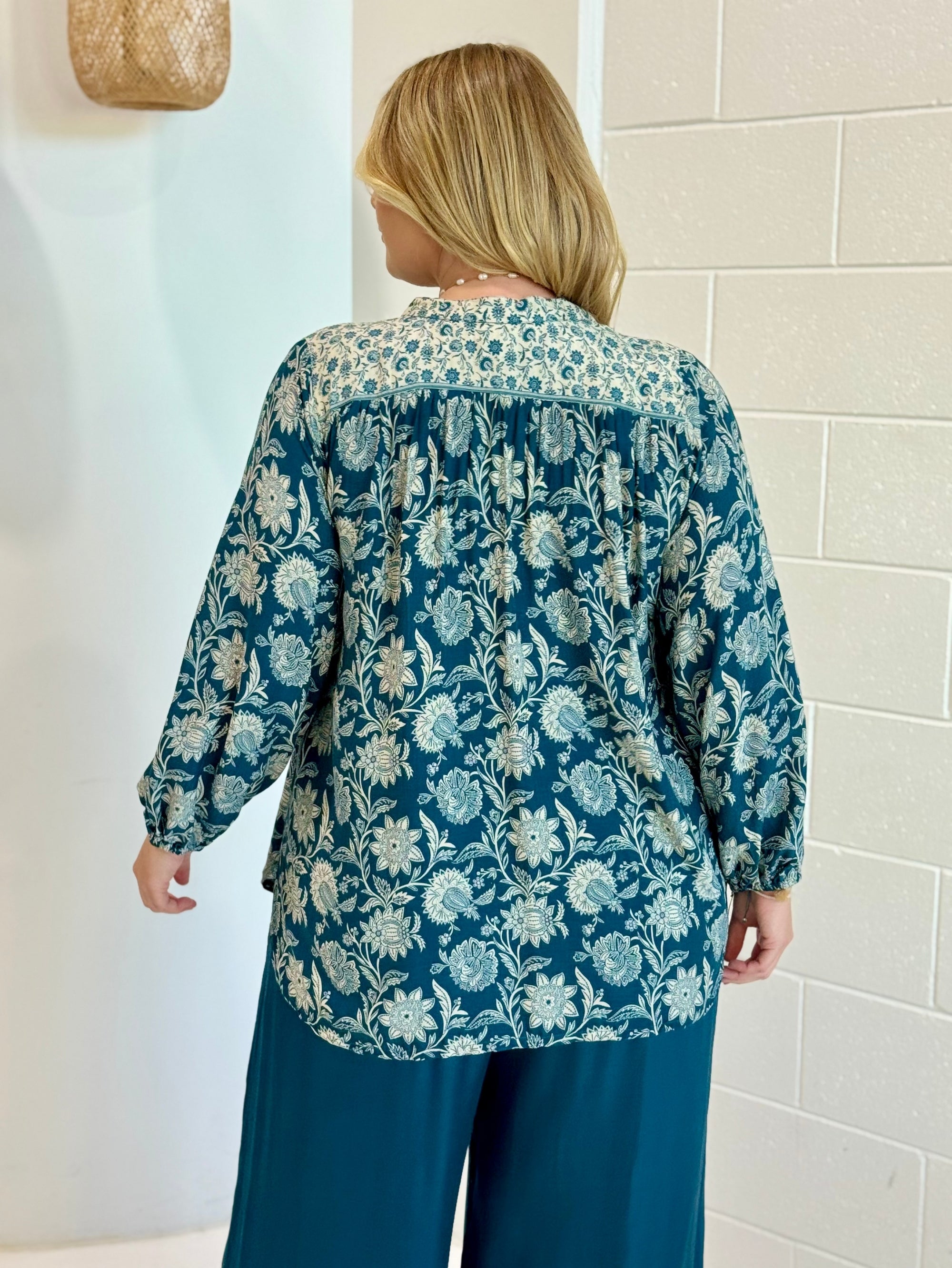 Natalya Blouse | Vintage Teal - Saffron Road