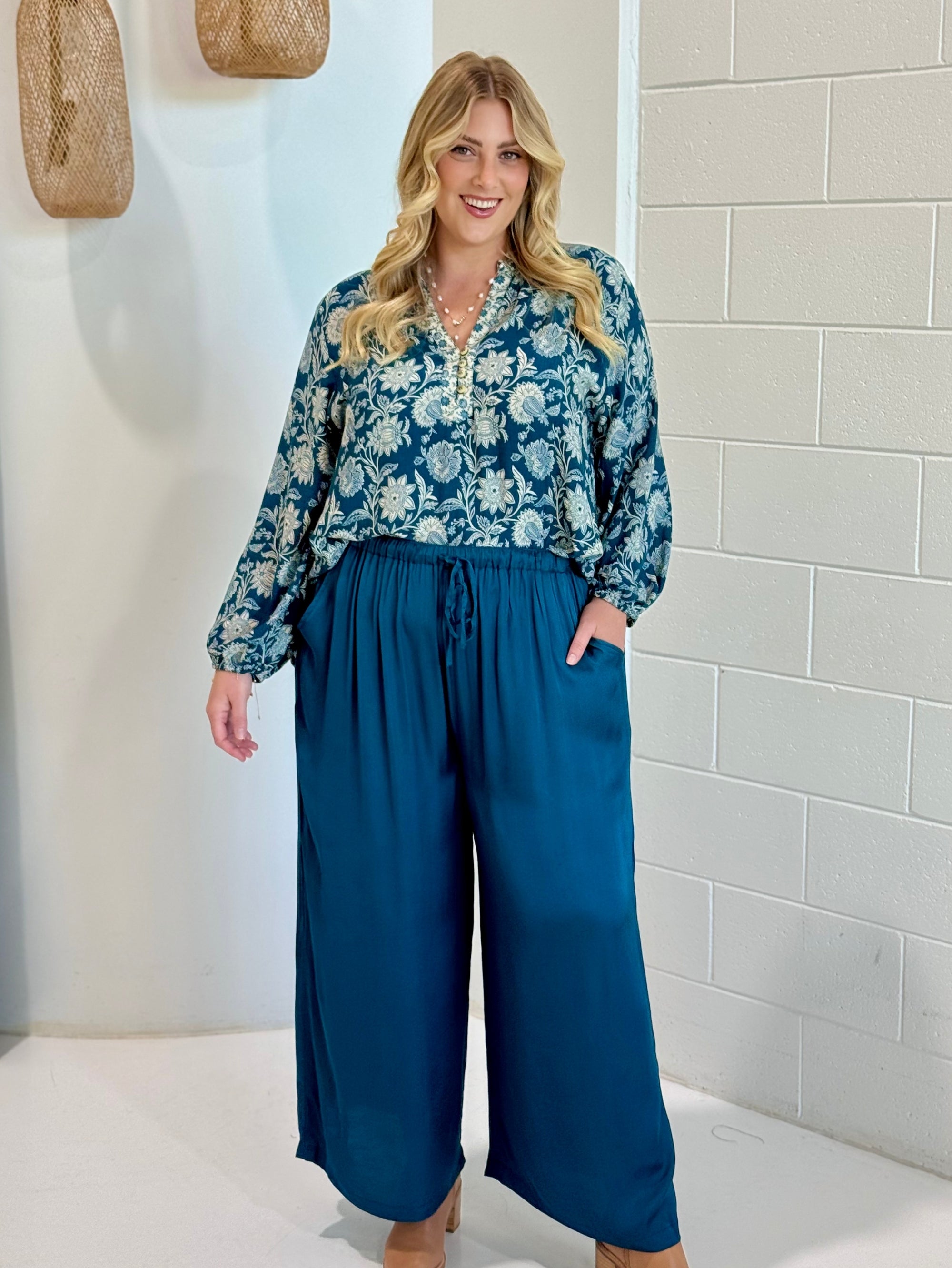 Natalya Blouse | Vintage Teal - Saffron Road