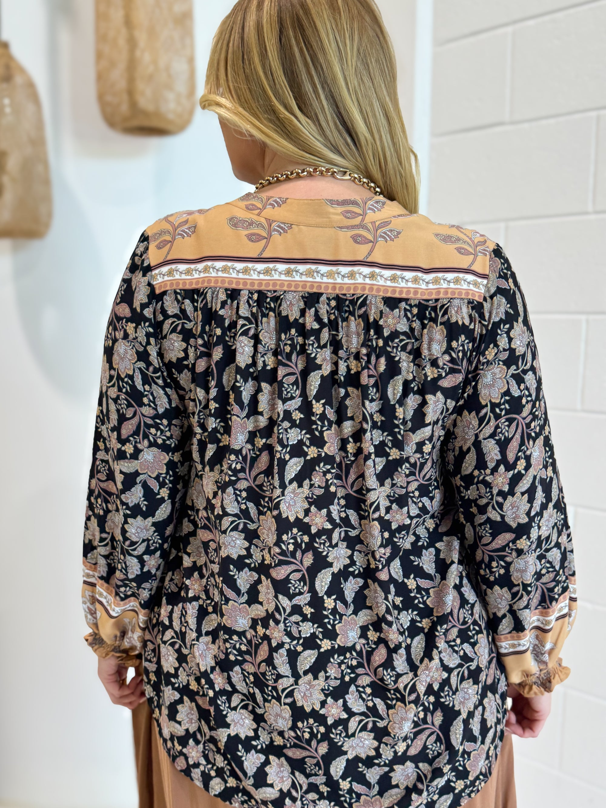 Amber Blouse | Mocha Bloom - Saffron Road