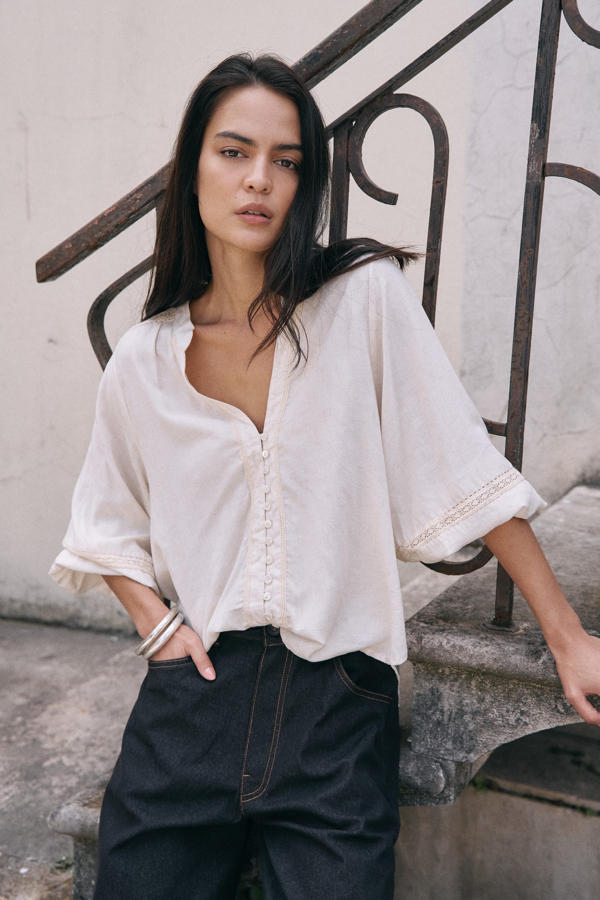 Amber Blouse | Natural - Saffron Road