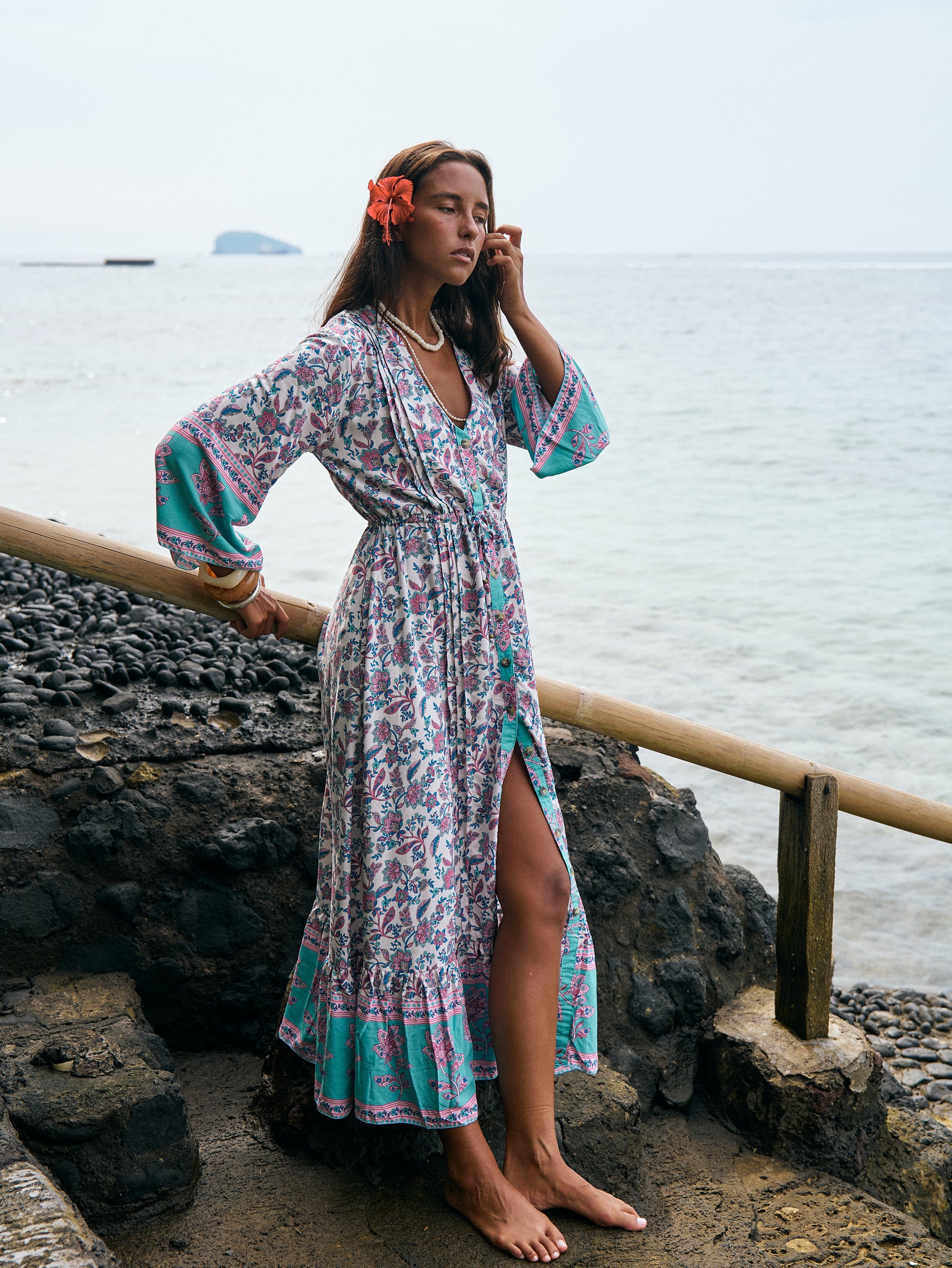 Duster Dress | Turquoise Bloom - Saffron Road