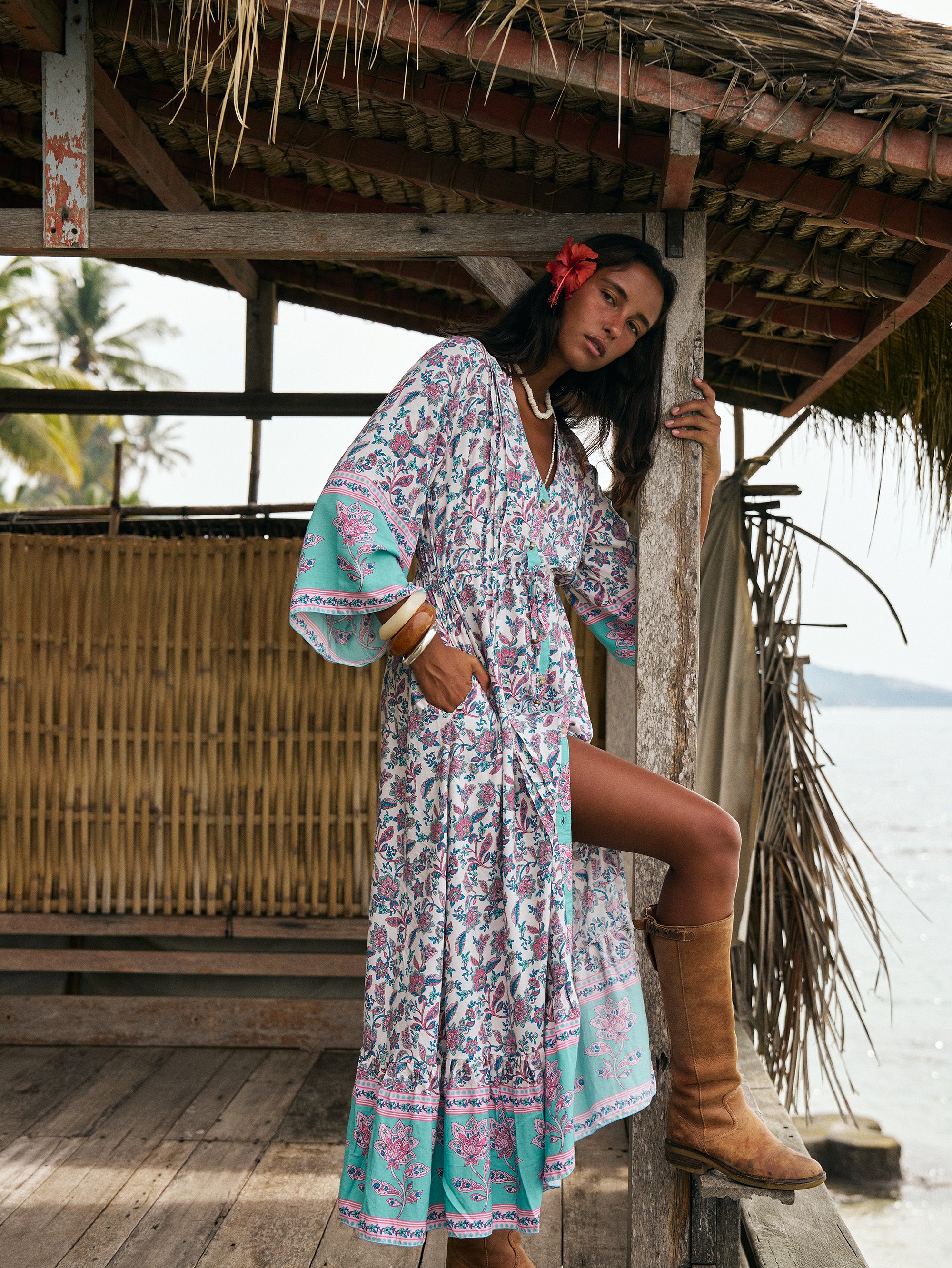 Duster Dress | Turquoise Bloom - Saffron Road