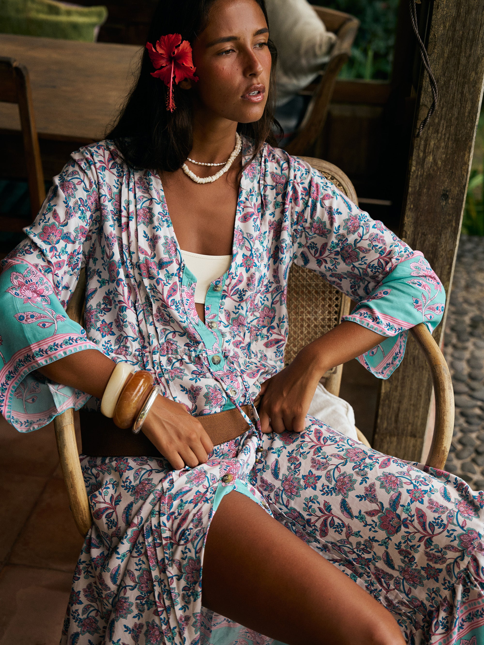 Duster Dress | Turquoise Bloom - Saffron Road