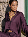 Manhattan Shirt | Satin | Grape - Saffron Road