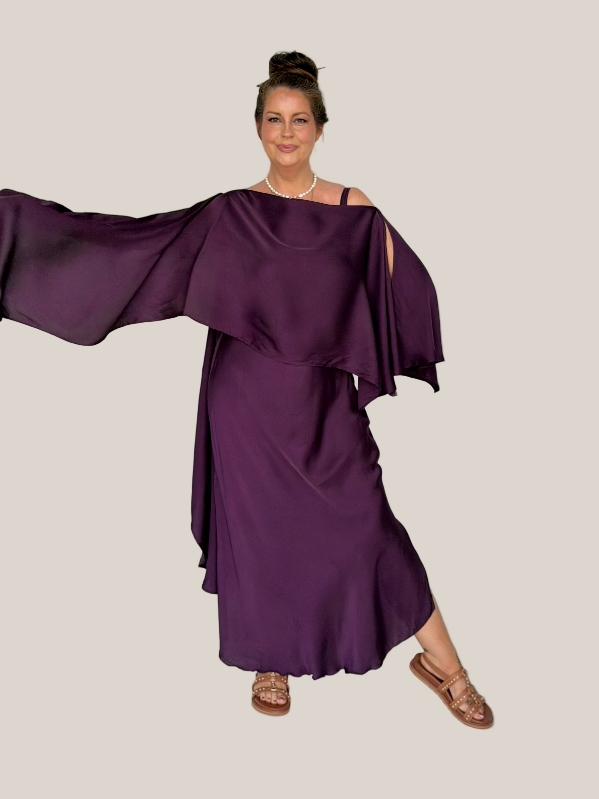 Soirée Wrap | Satin | Grape