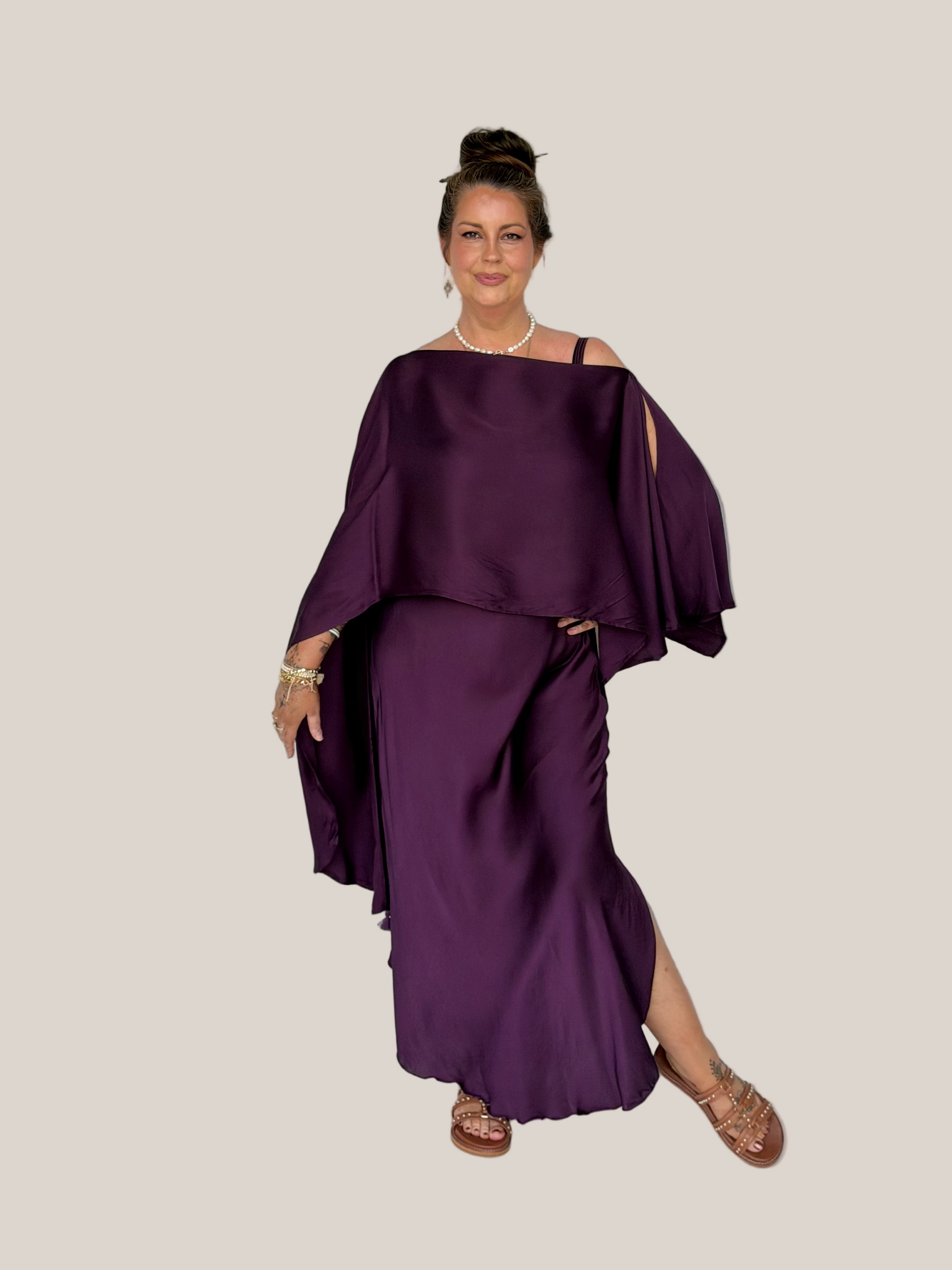 Soirée Wrap | Satin | Grape