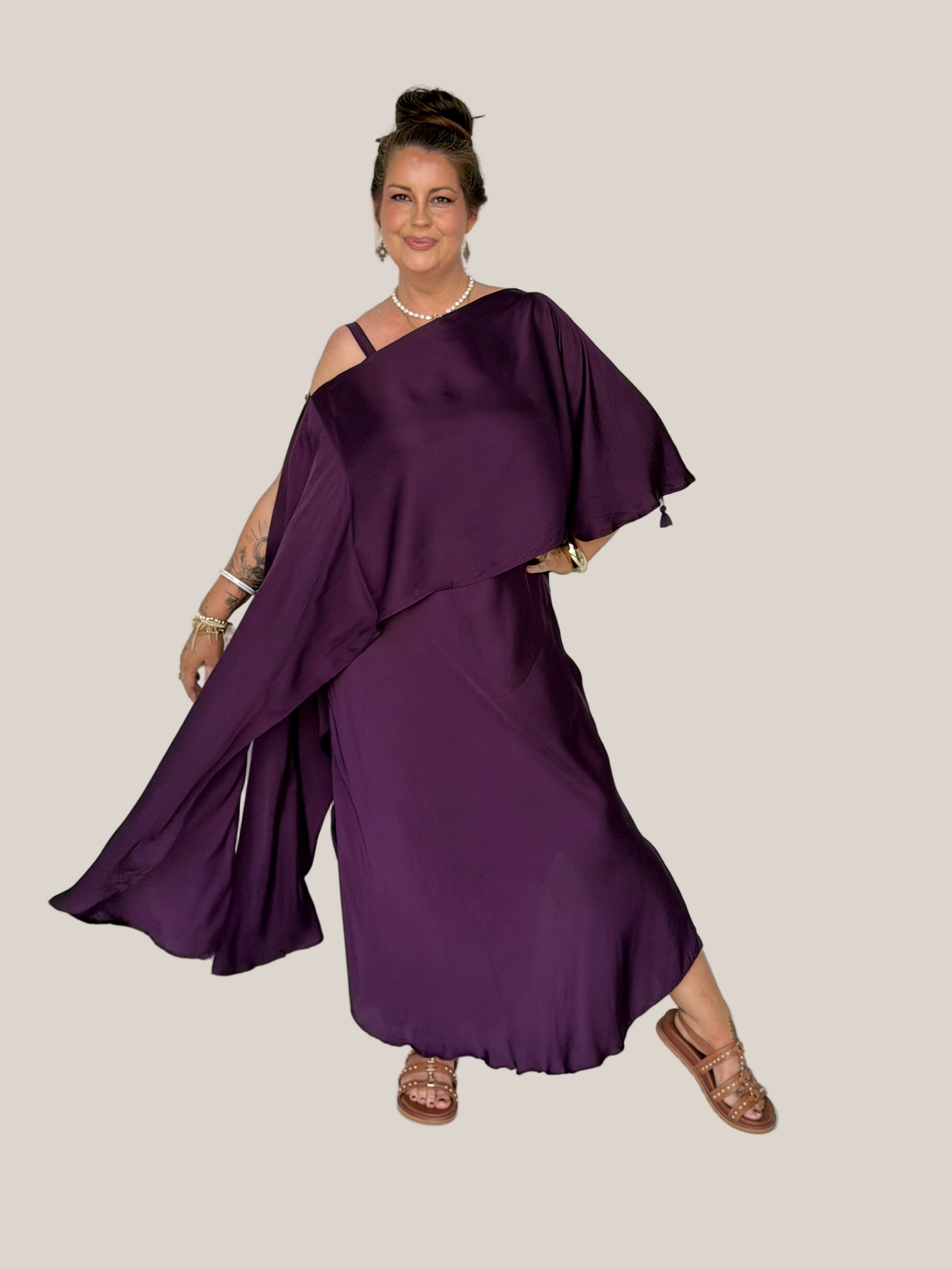 Slip Dress MAXI | Bias Cut | Satin | Grape