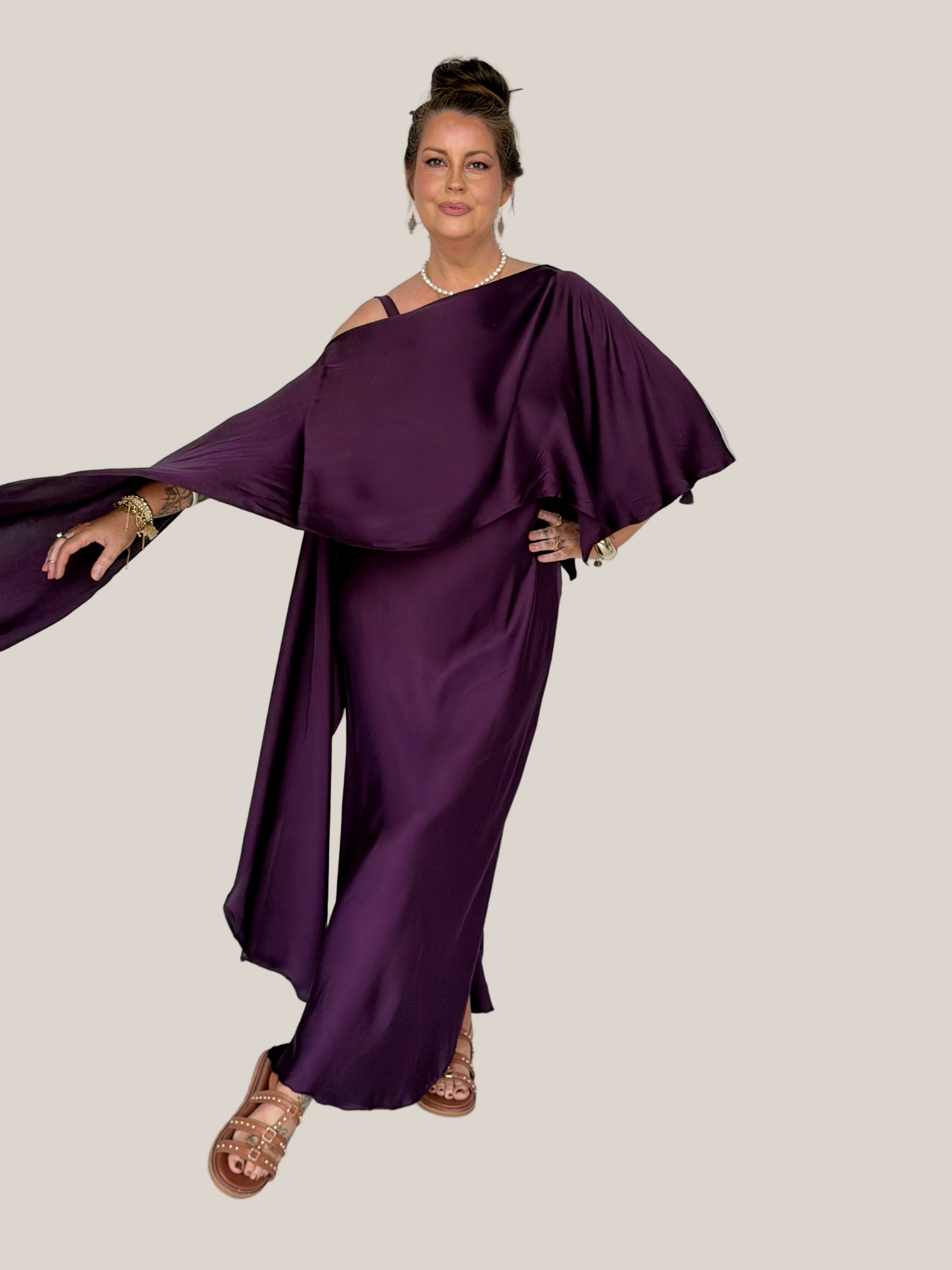 Soirée Wrap | Satin | Grape
