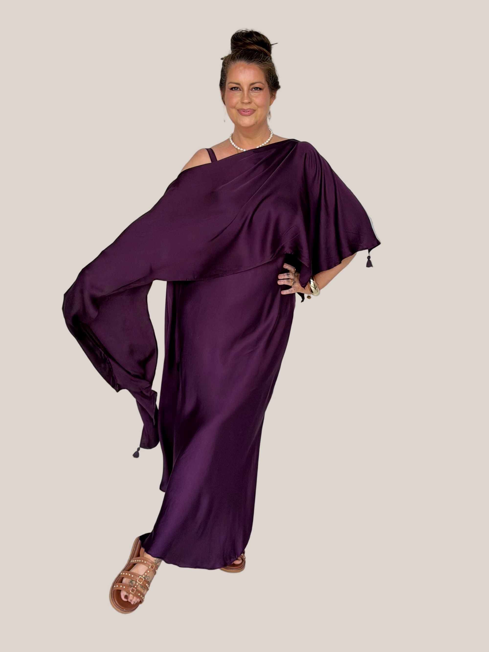 Soirée Wrap | Satin | Grape