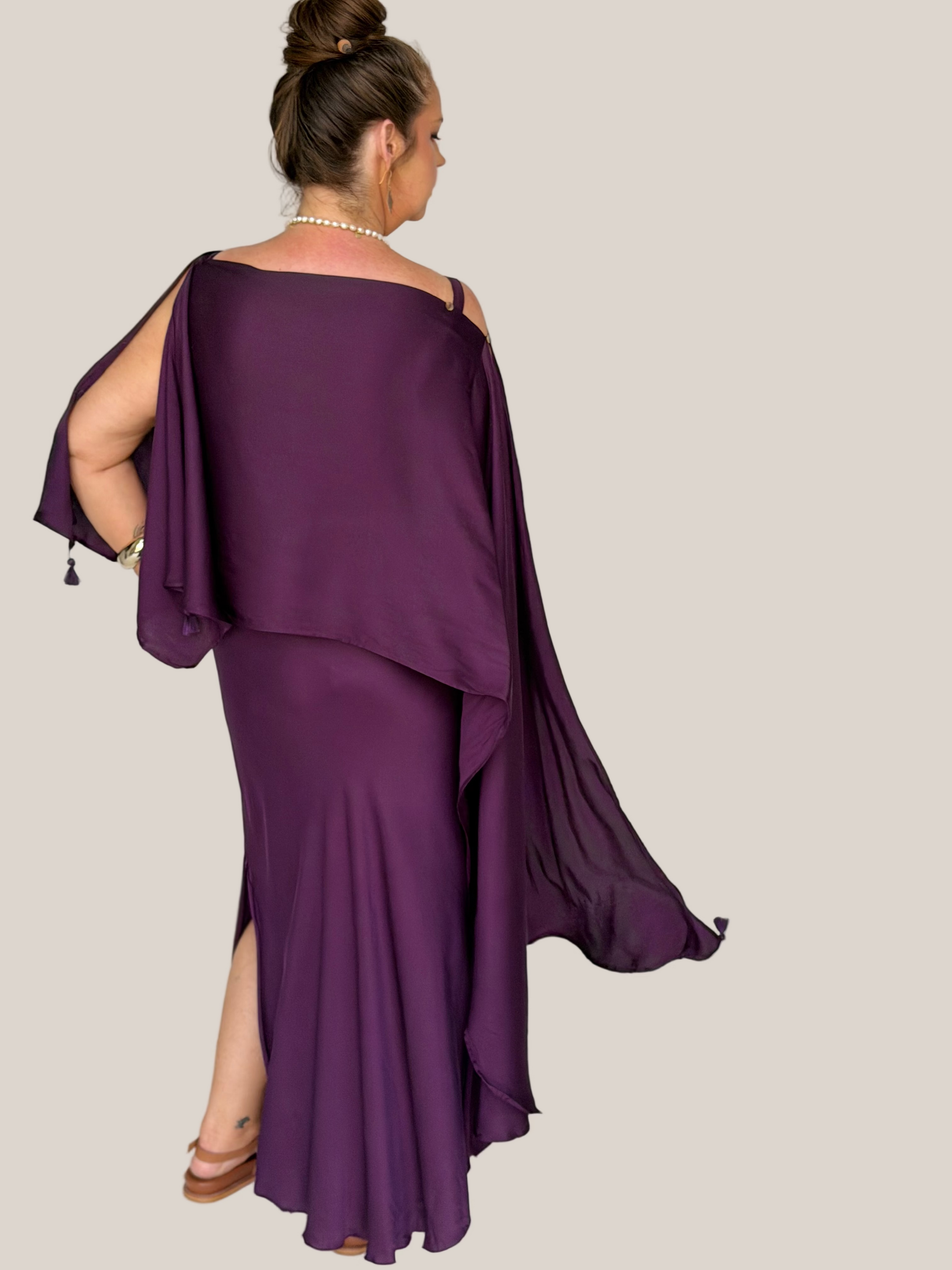 Slip Dress MAXI | Bias Cut | Satin | Grape