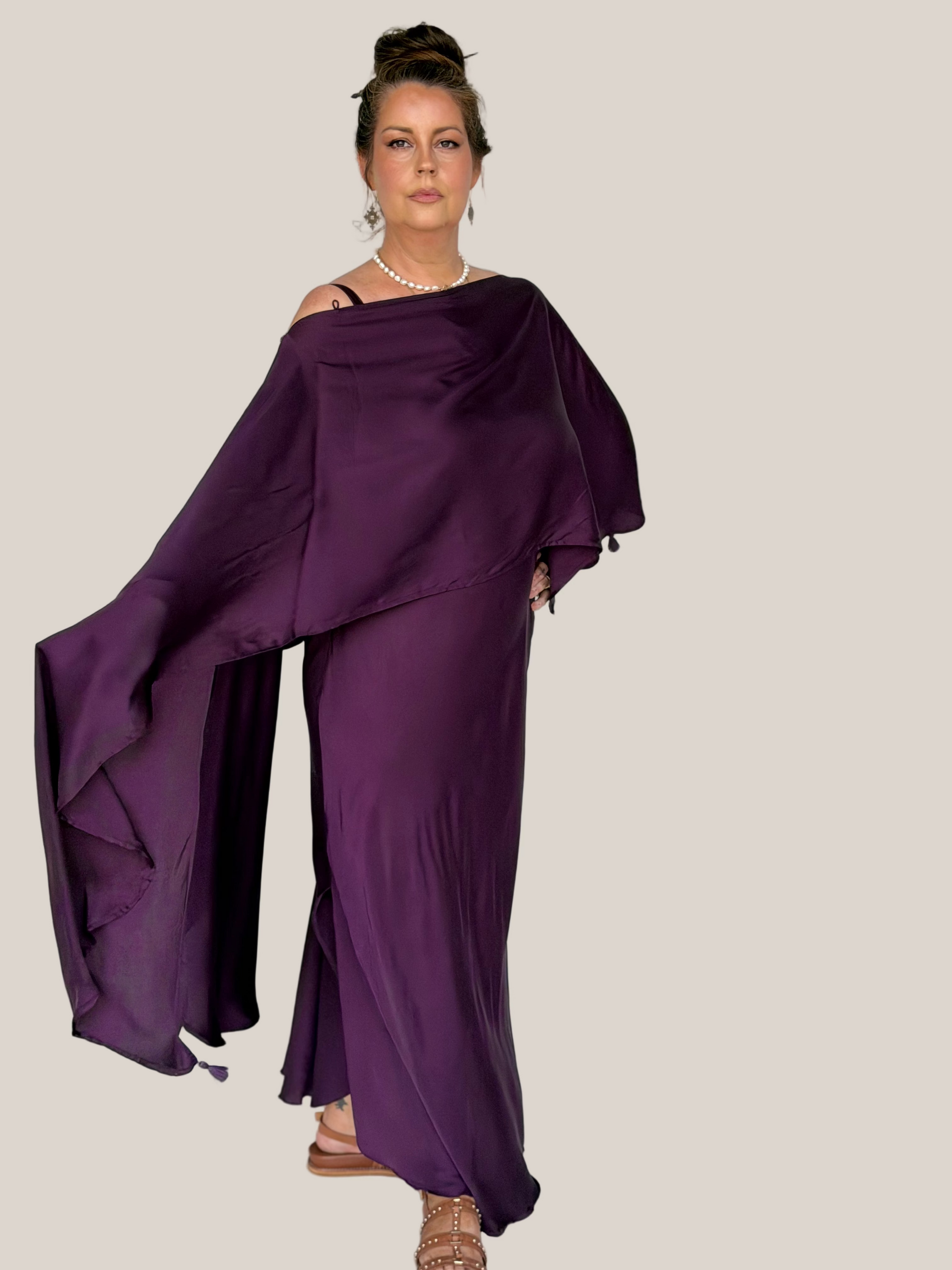 Soirée Wrap | Satin | Grape