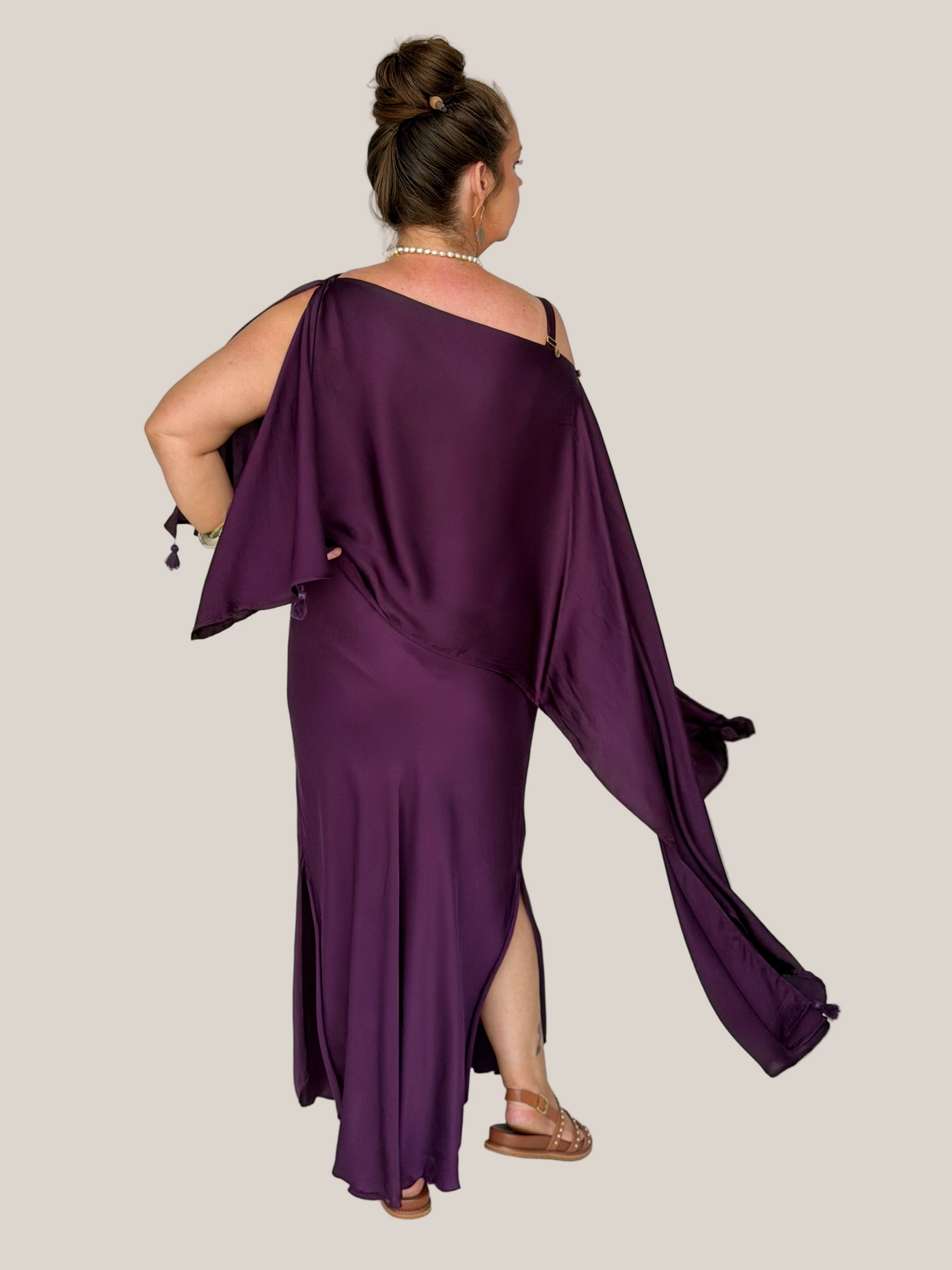 Soirée Wrap | Satin | Grape
