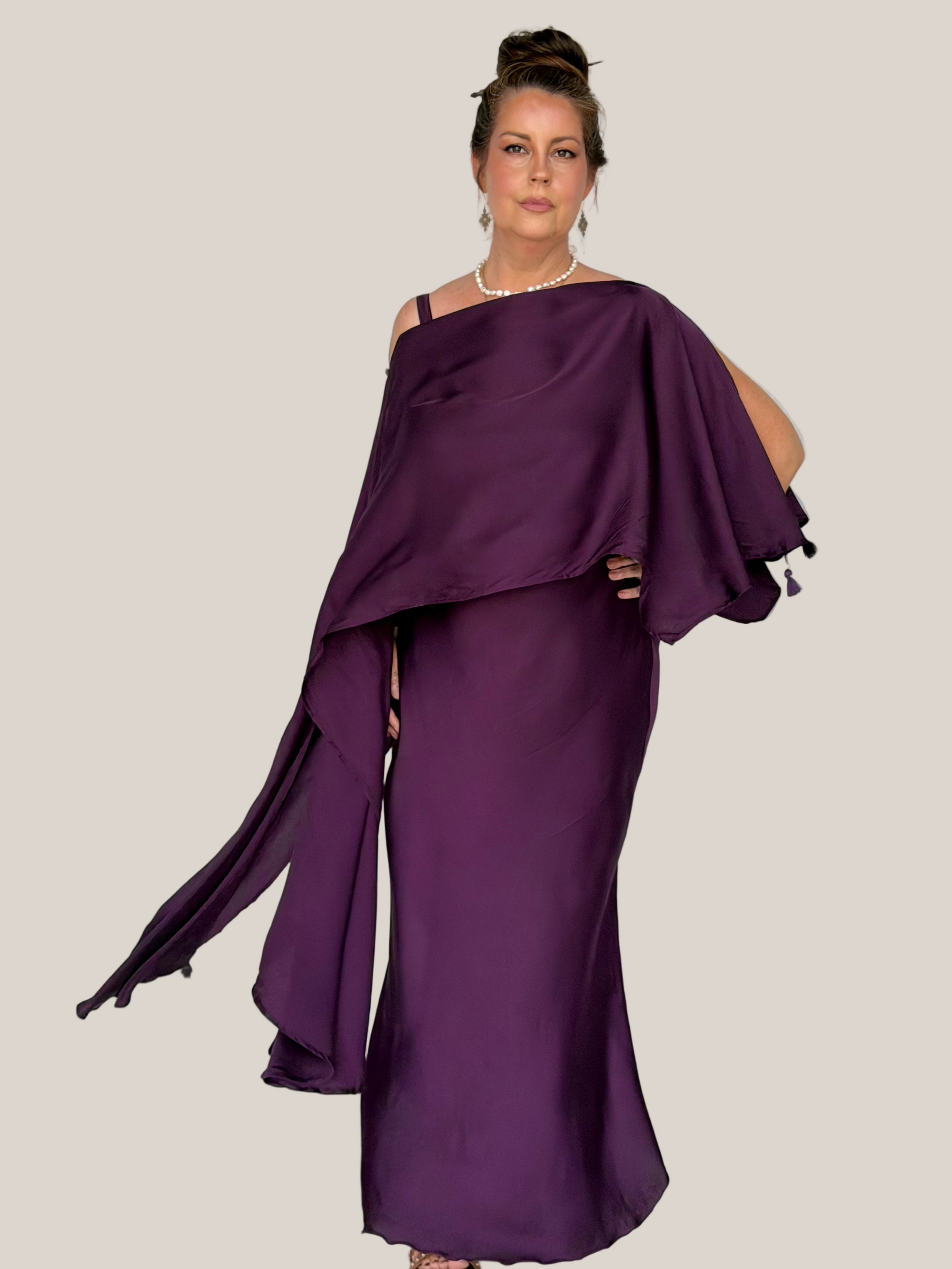 Slip Dress MAXI | Bias Cut | Satin | Grape