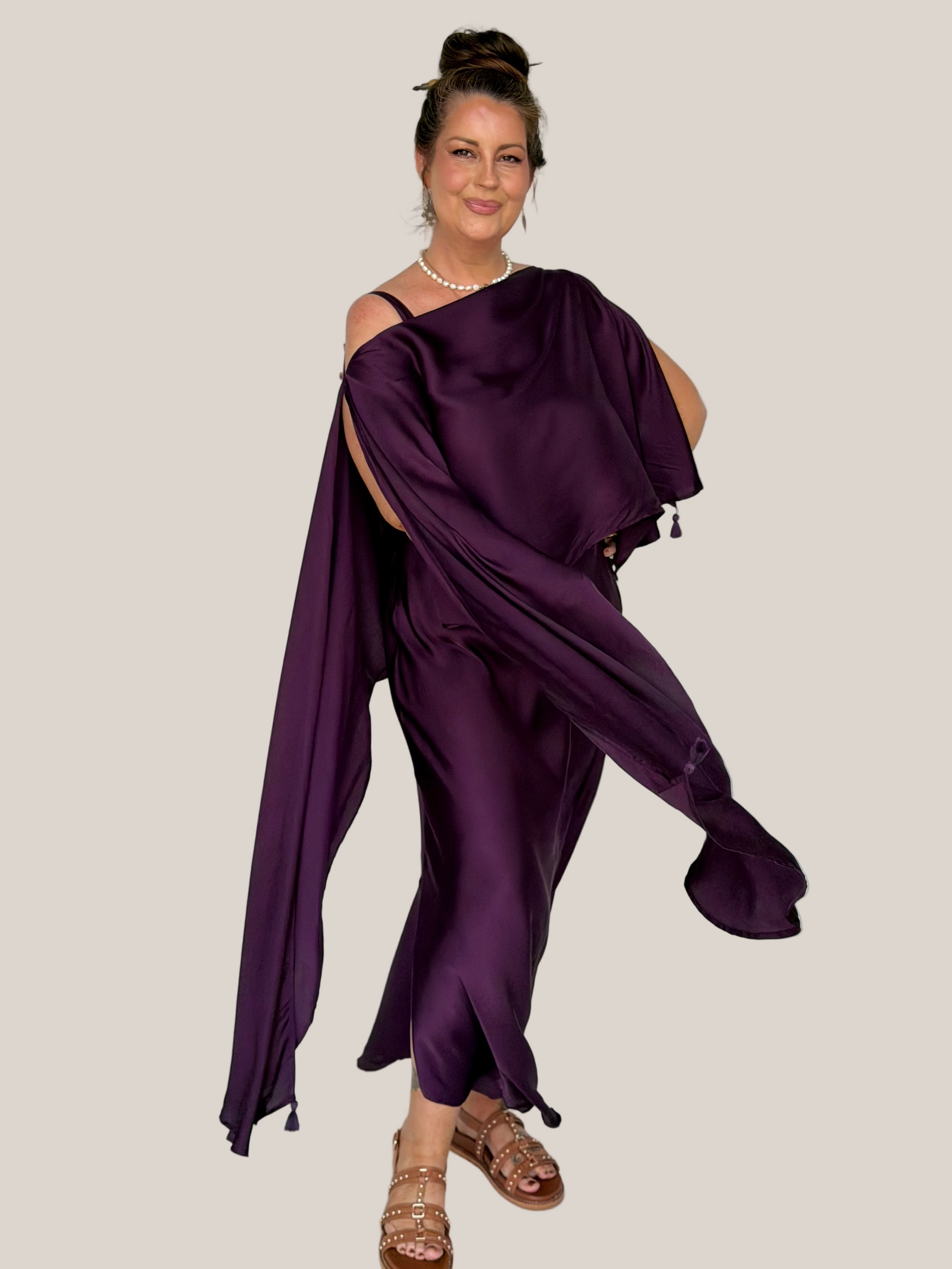 Slip Dress MAXI | Bias Cut | Satin | Grape