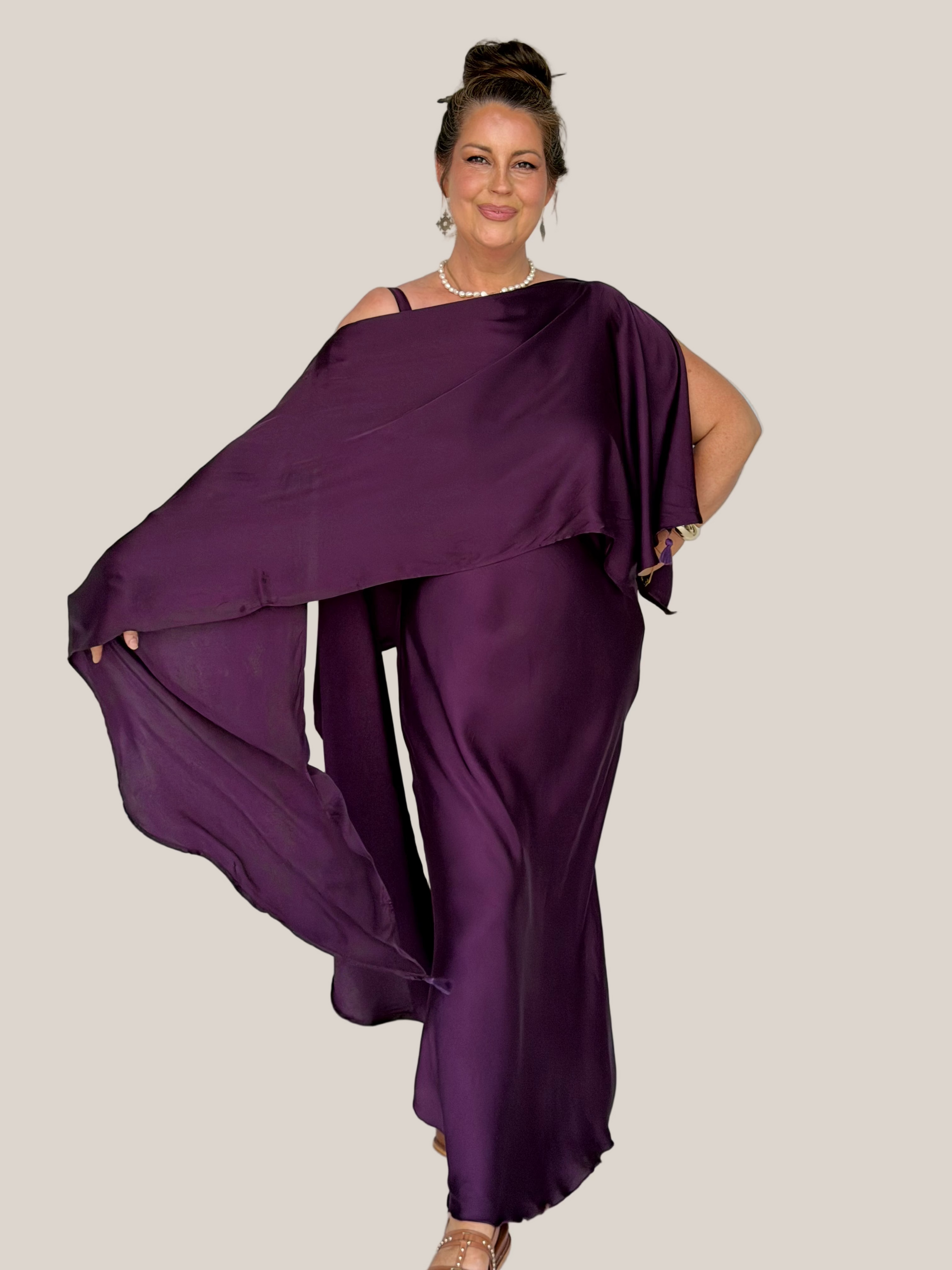 Slip Dress MAXI | Bias Cut | Satin | Grape