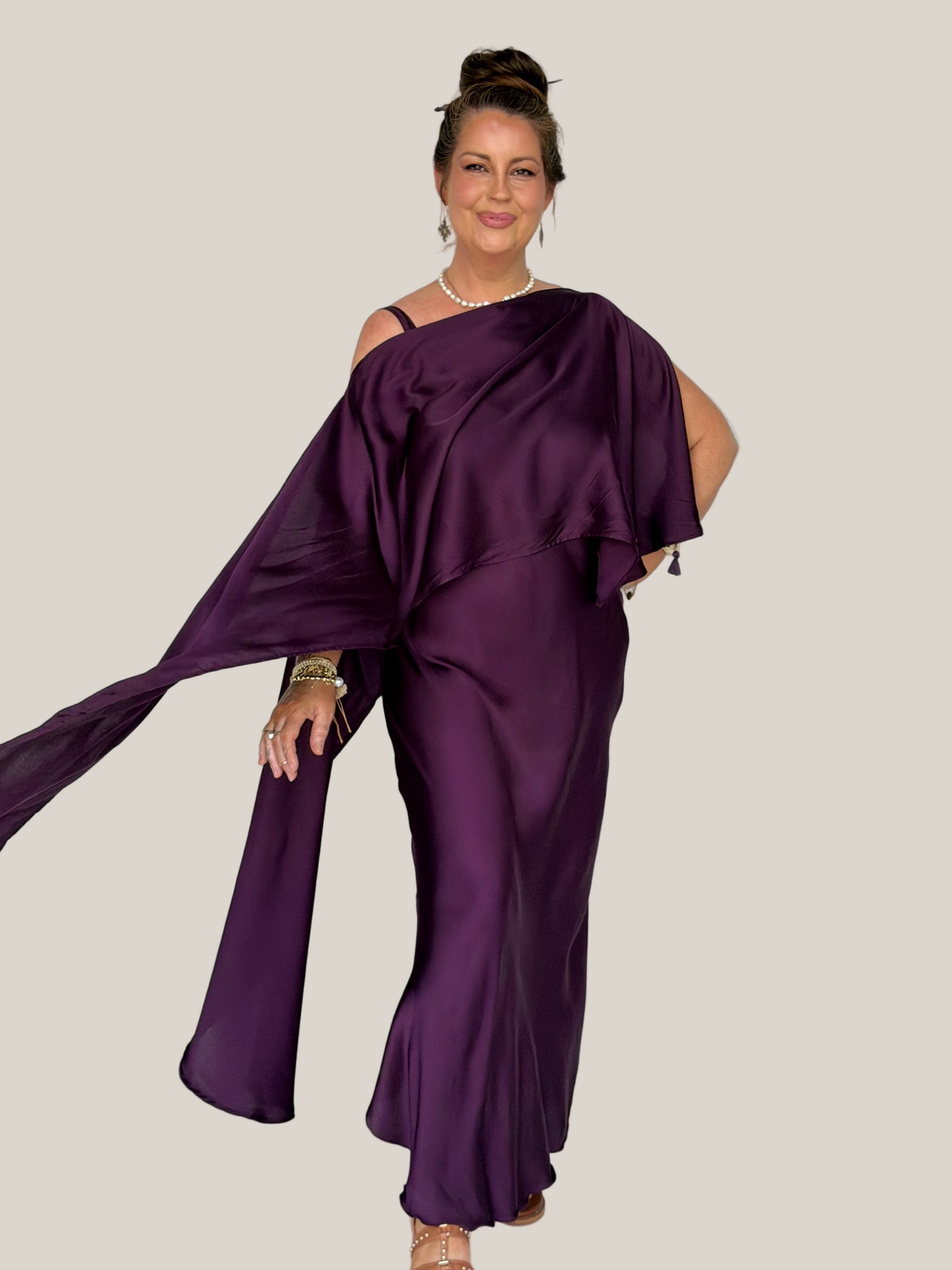 Soirée Wrap | Satin | Grape