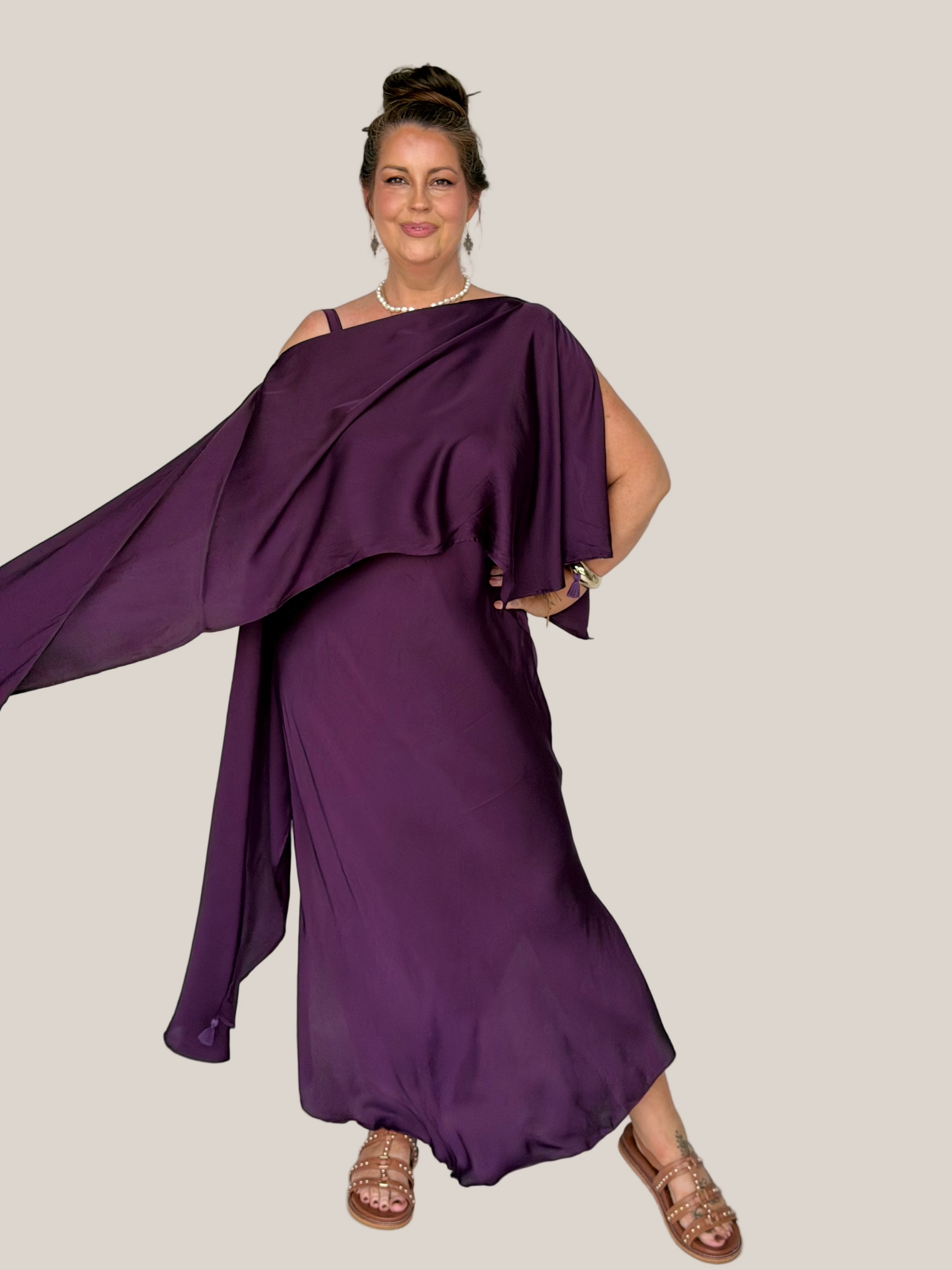 Slip Dress MAXI | Bias Cut | Satin | Grape
