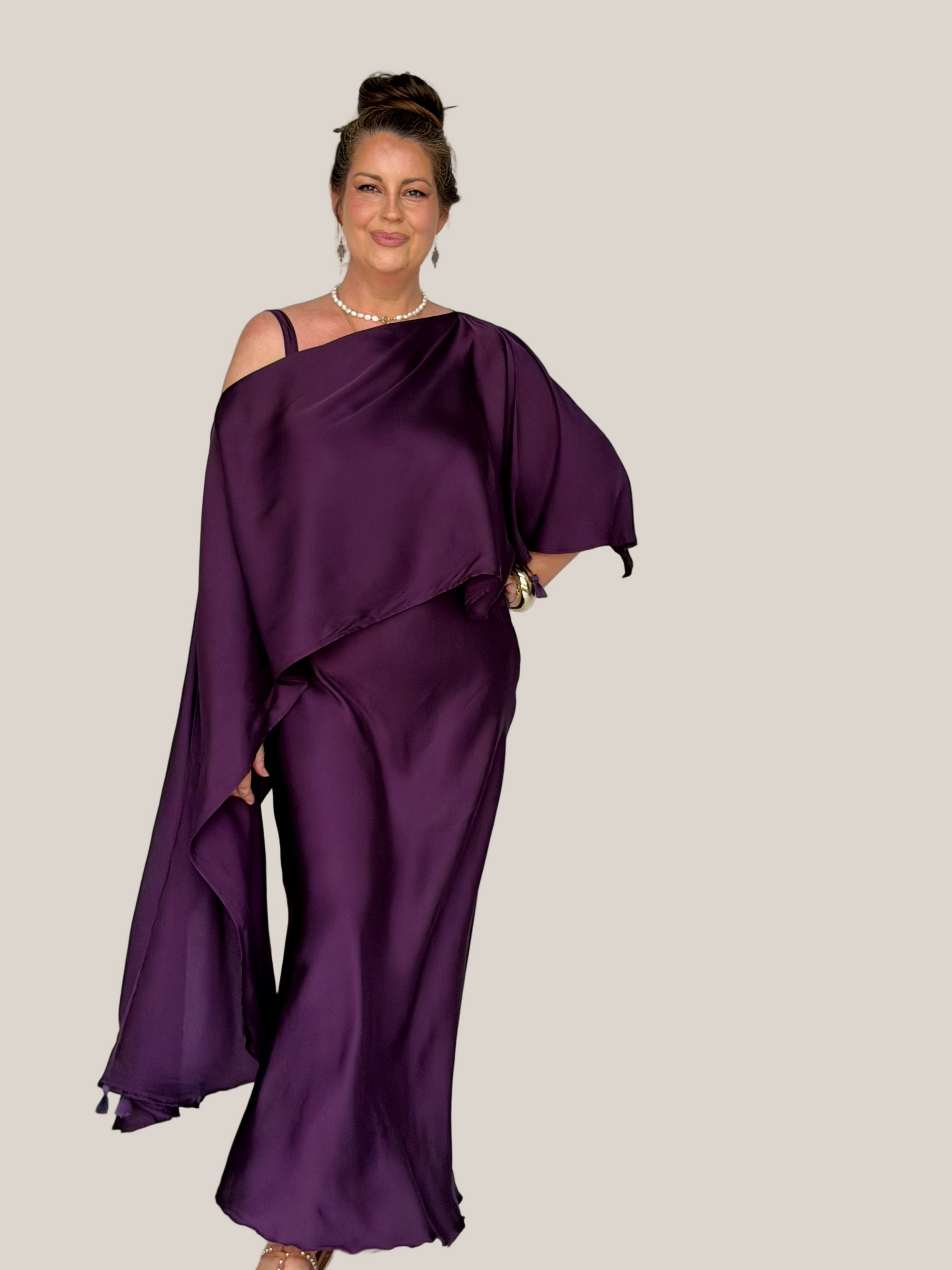Slip Dress MAXI | Bias Cut | Satin | Grape