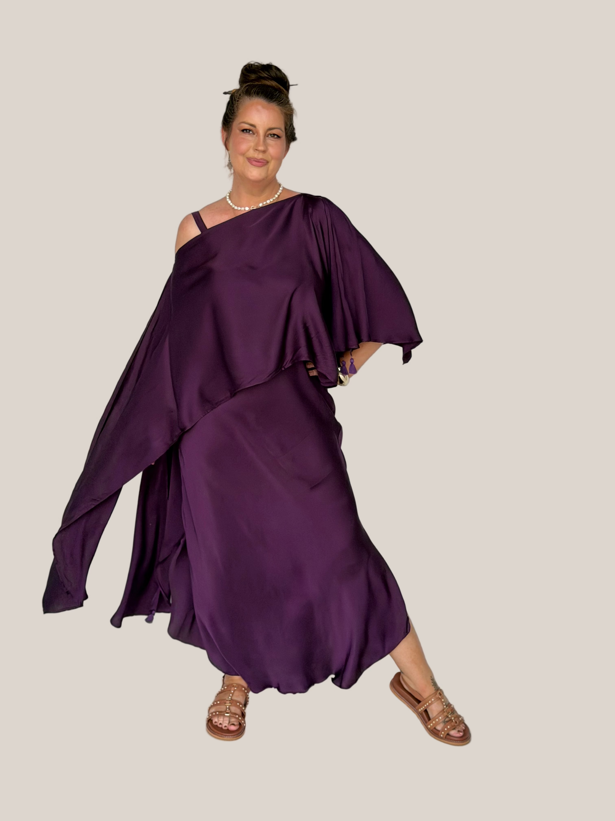 Soirée Wrap | Satin | Grape