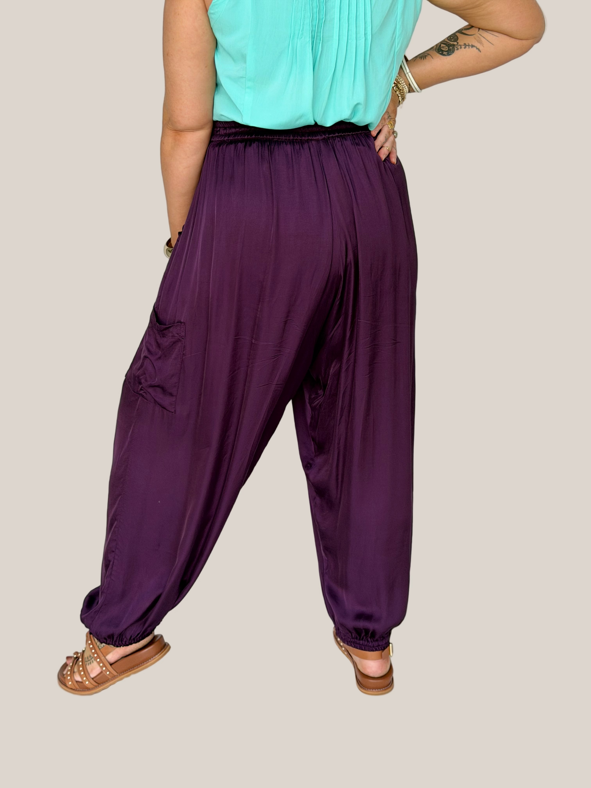 Cargo Pant | Satin | Grape