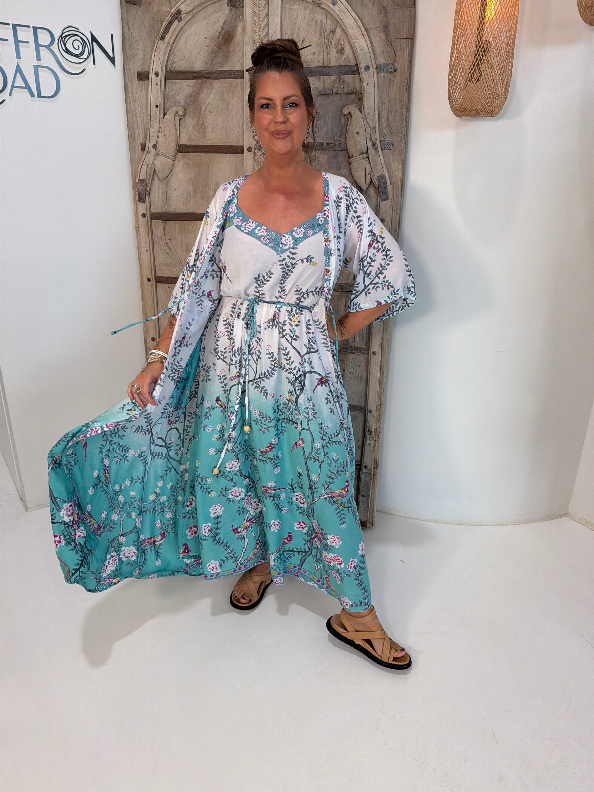 A-line Slip Dress | Lovebird Aqua