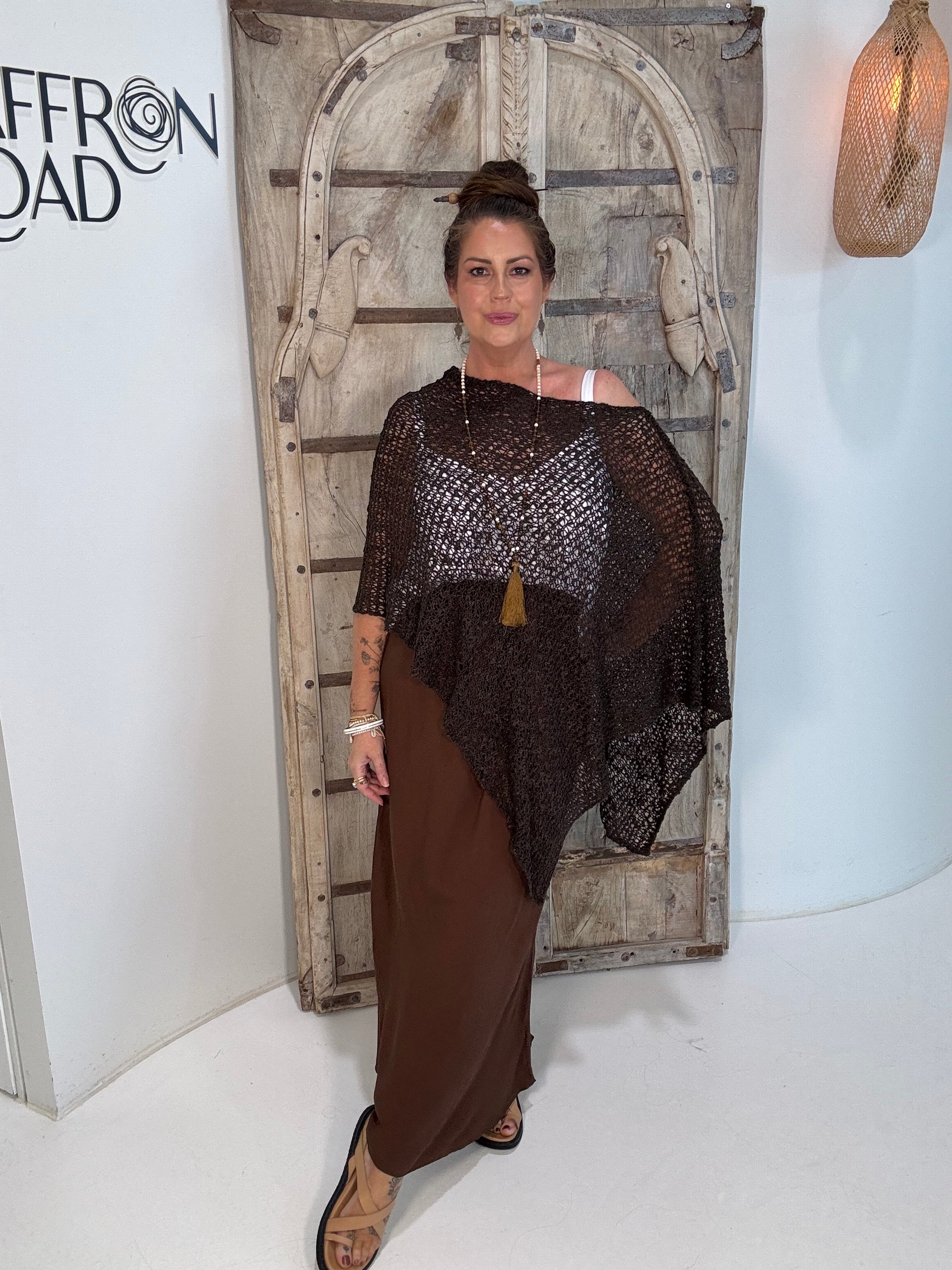 Poncho Knit | Chocolate - Saffron Road