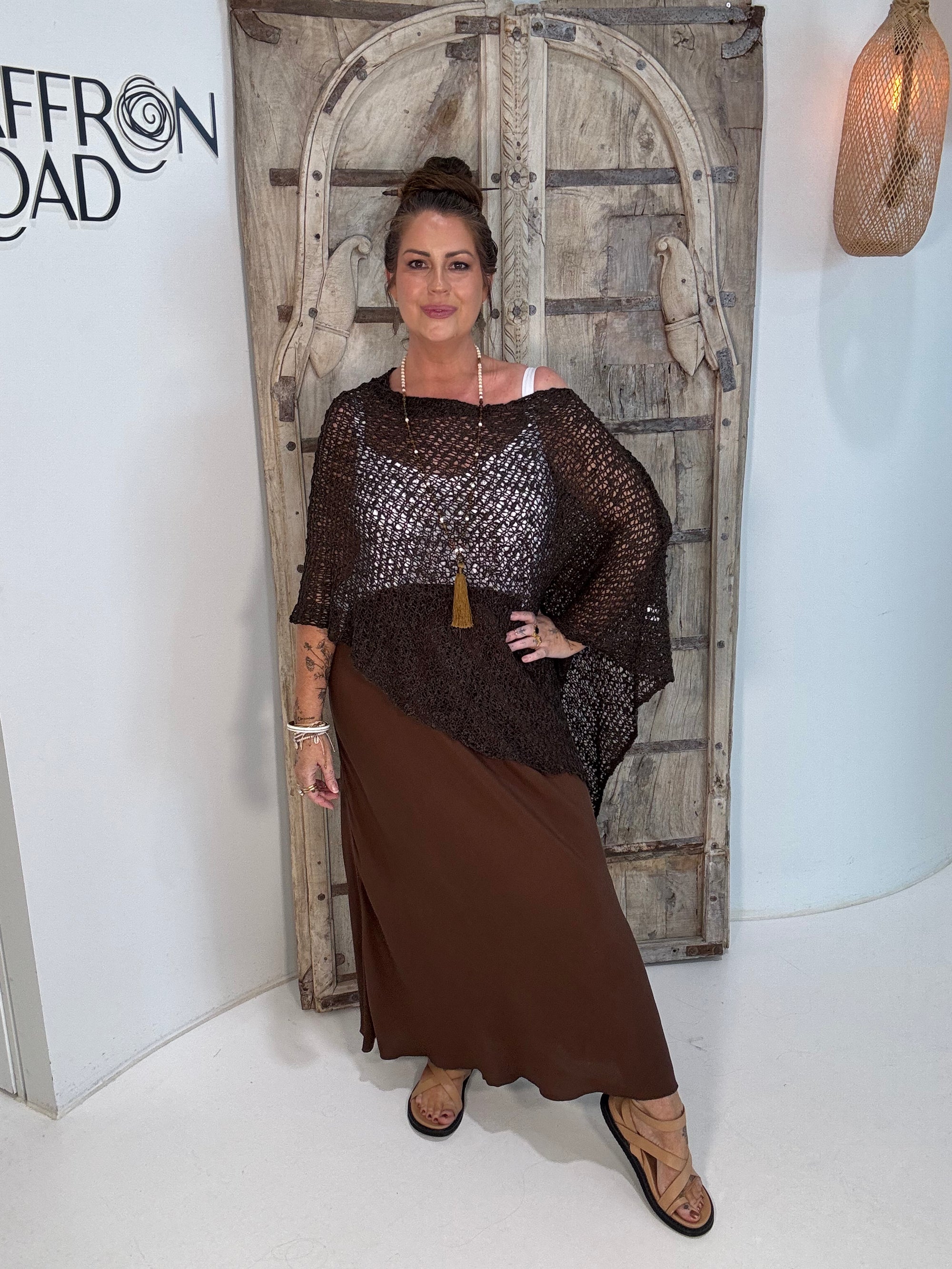 Poncho Knit | Chocolate - Saffron Road