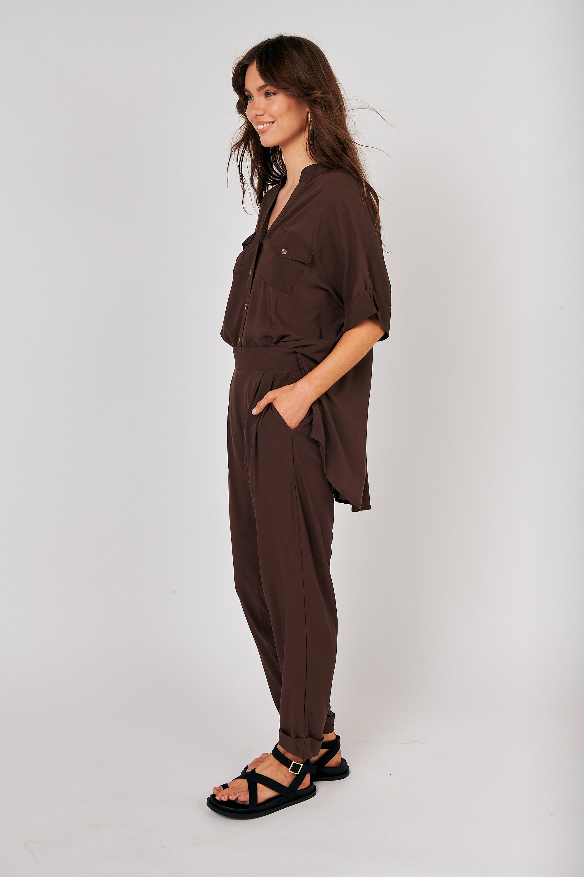 Roma Pant | Chocolate - Saffron Road