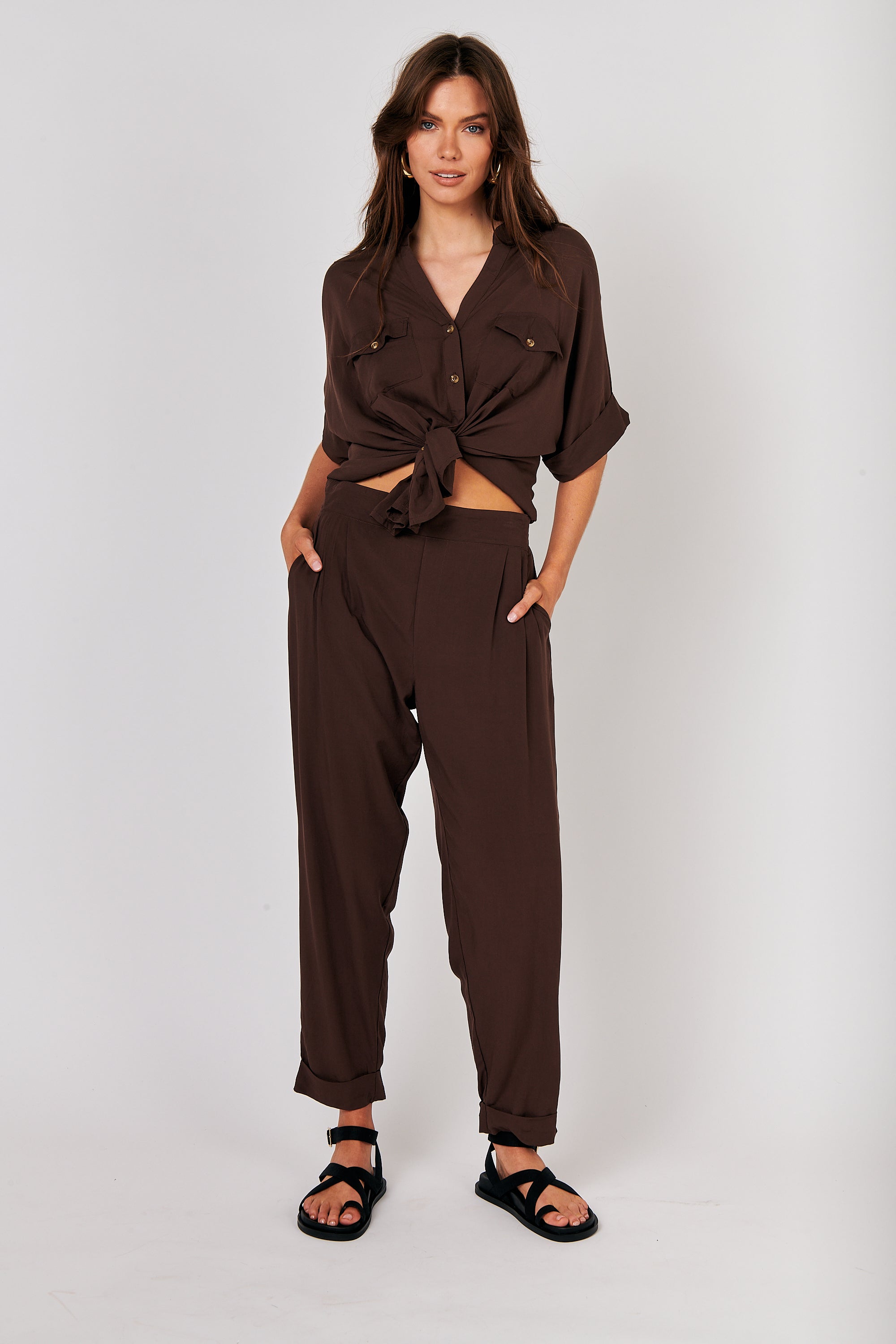Roma Pant | Chocolate - Saffron Road
