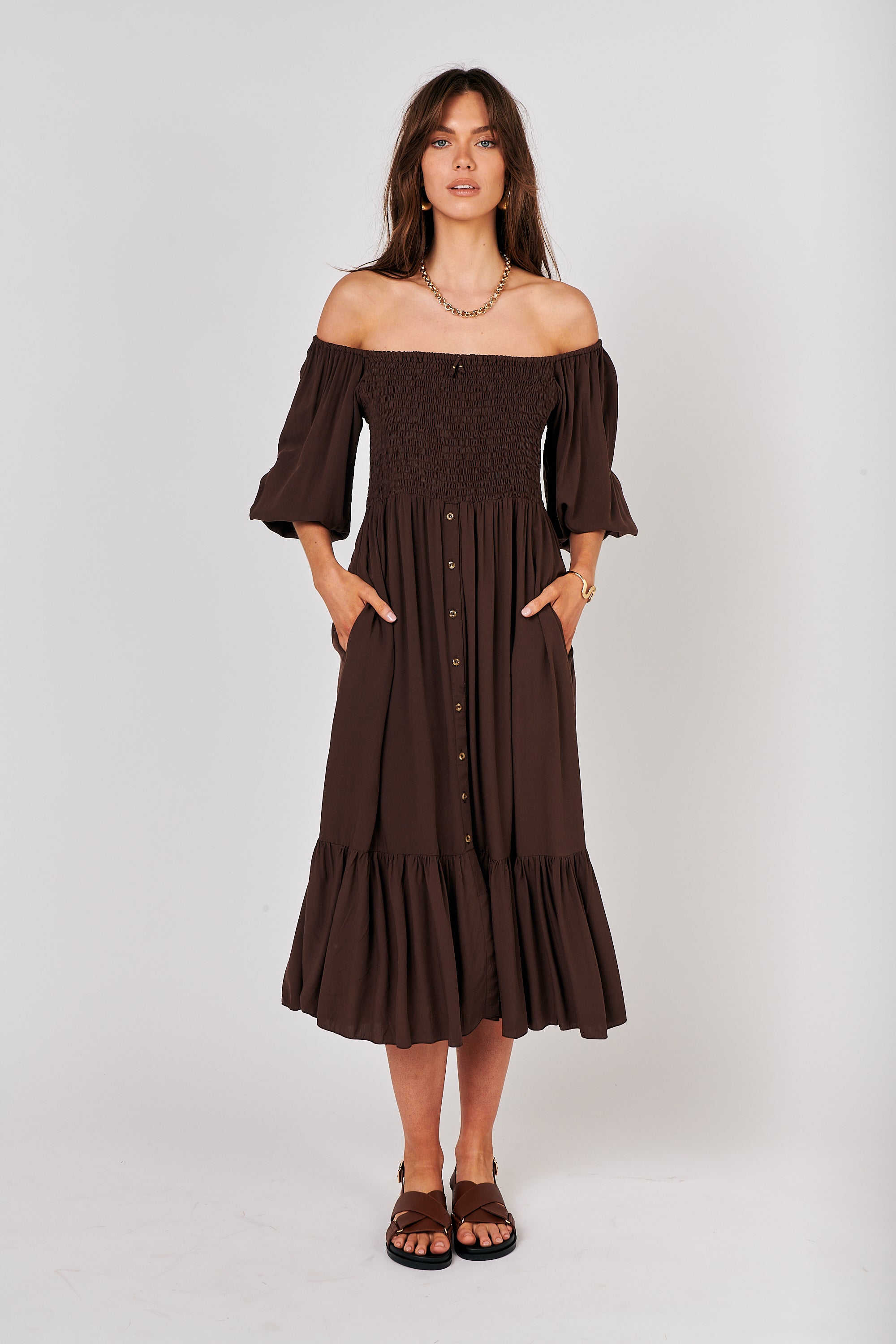 Harper Dress MAXI | Chocolate - Saffron Road