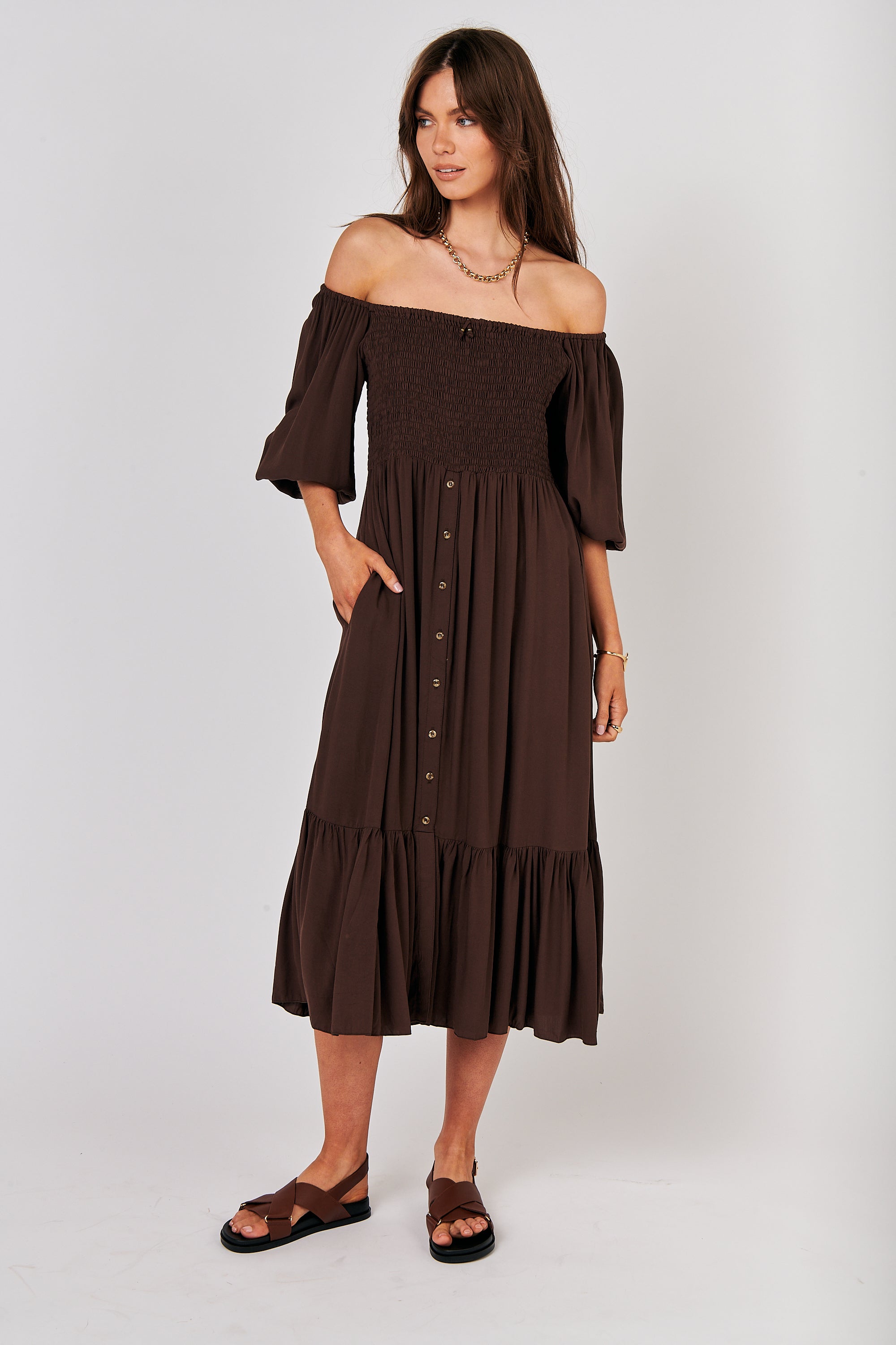 Harper Dress MAXI | Chocolate - Saffron Road