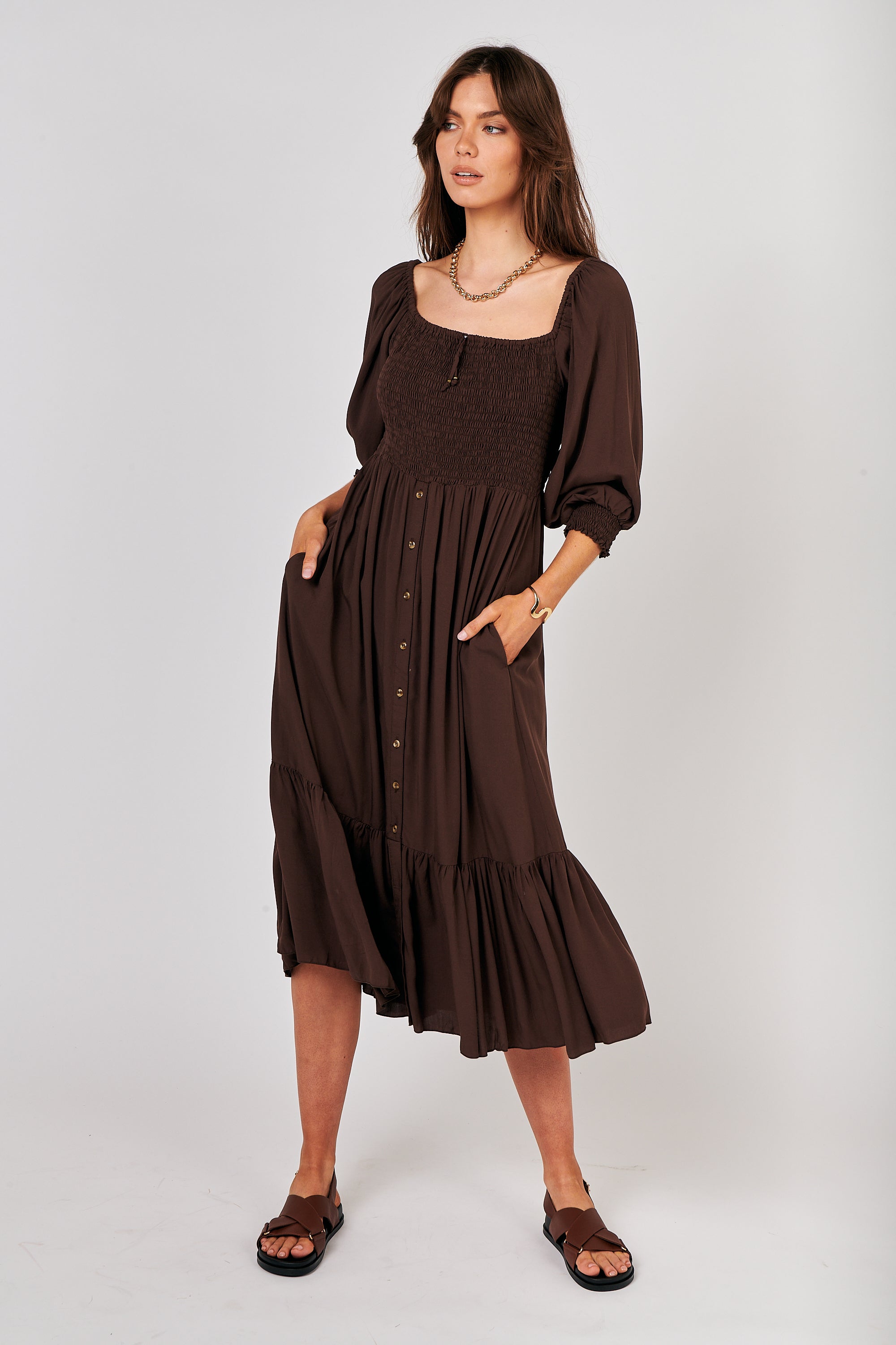 Harper Dress MAXI | Chocolate - Saffron Road