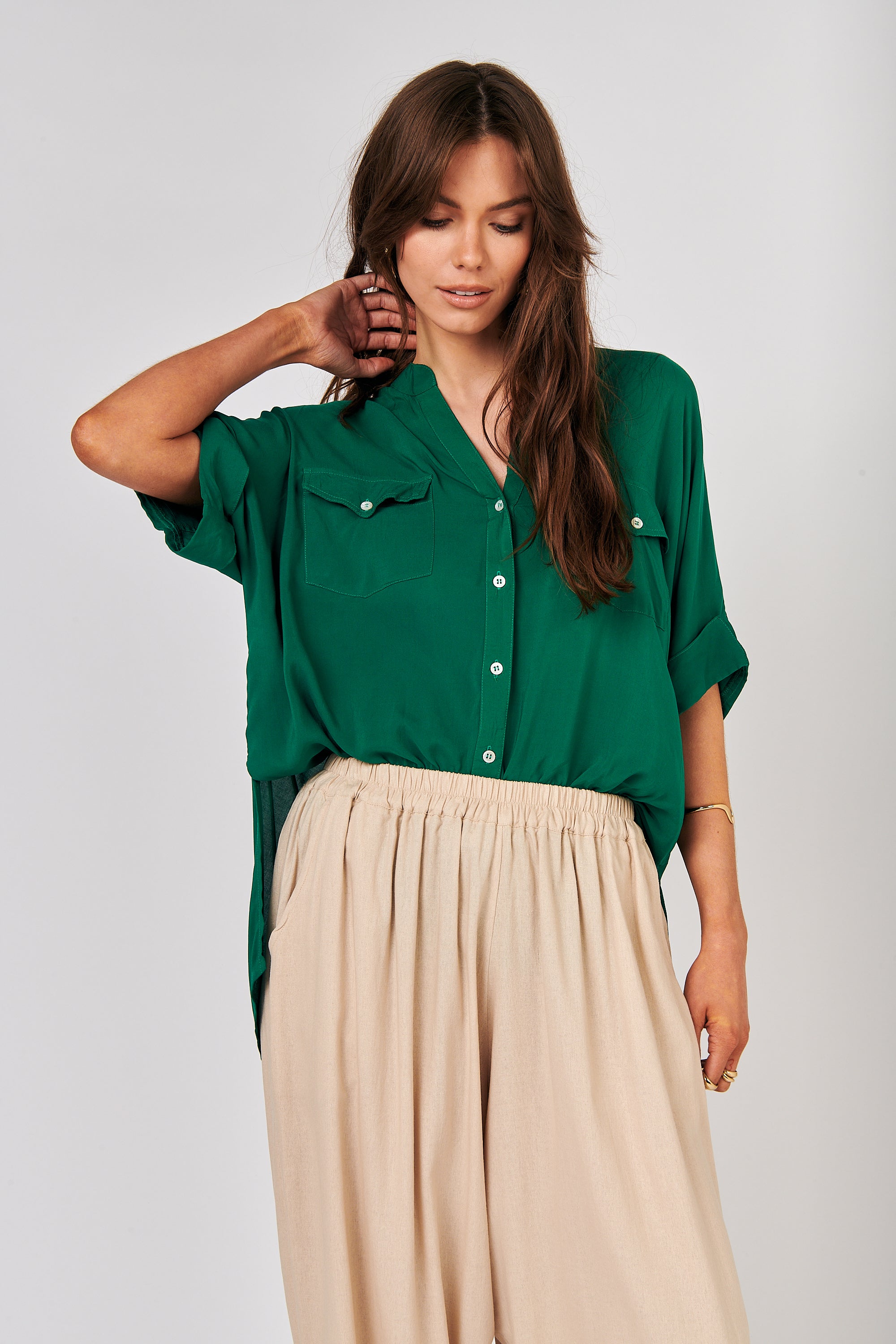 Madison Shirt | Forest Green - Saffron Road