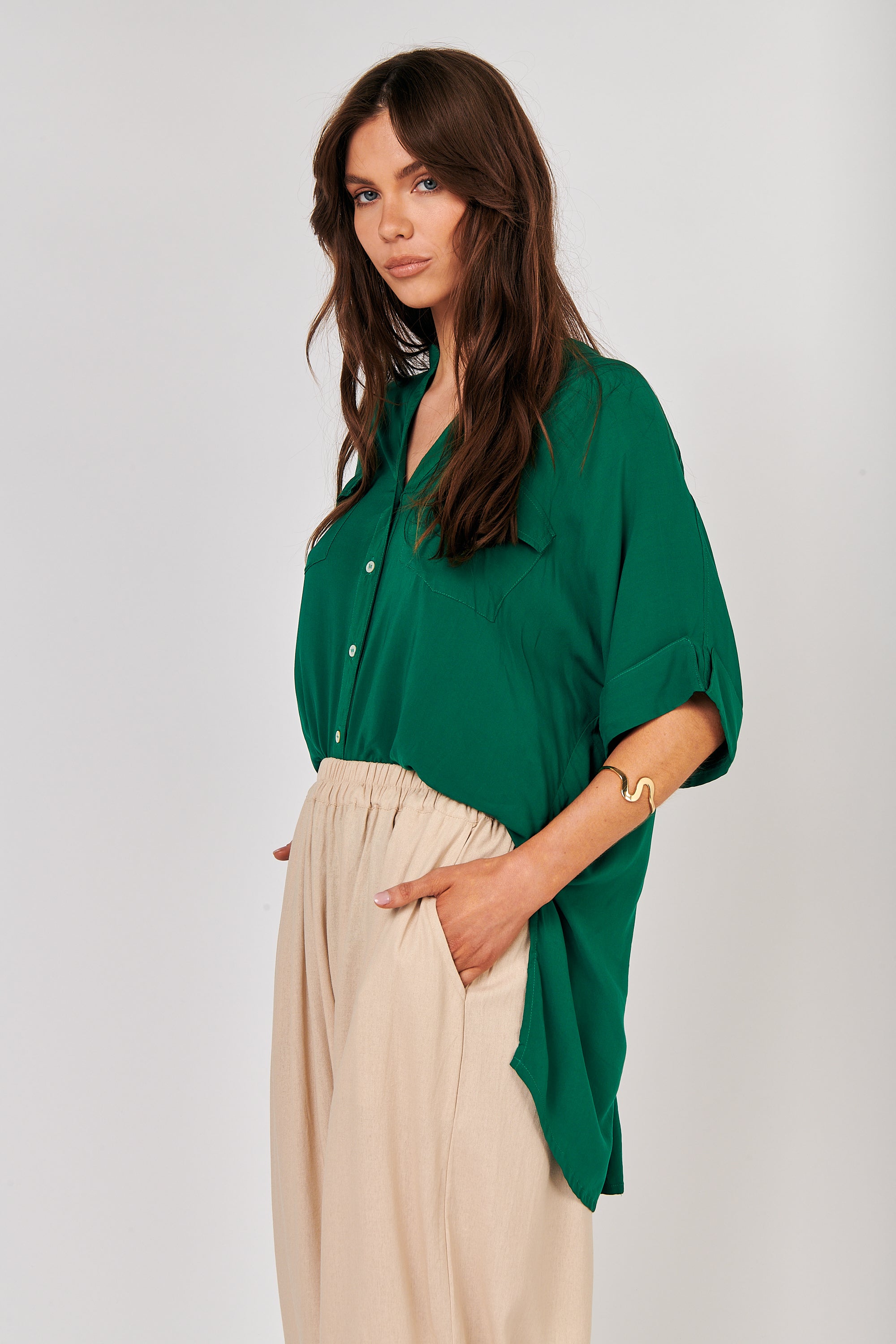 Madison Shirt | Forest Green - Saffron Road