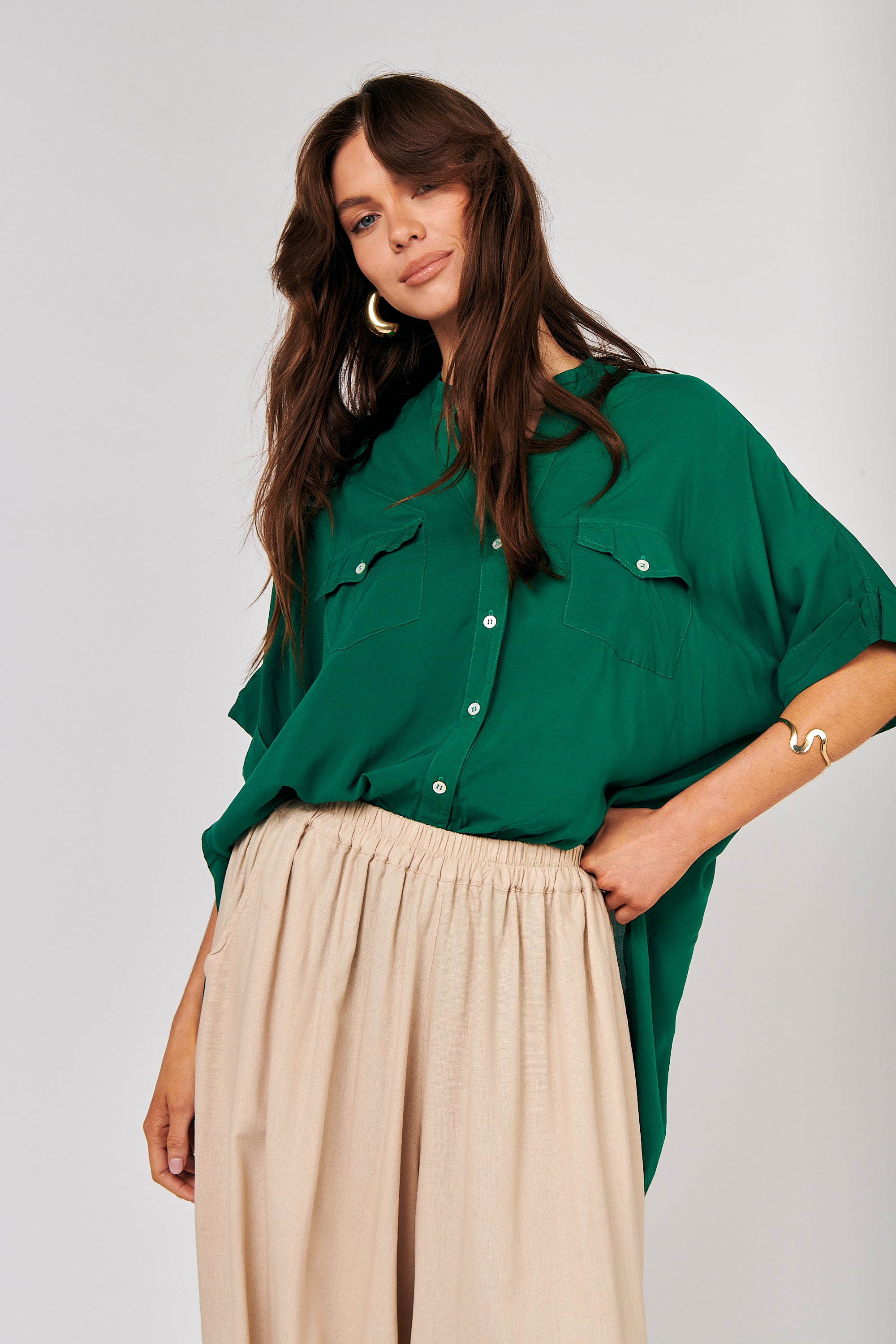 Madison Shirt | Forest Green - Saffron Road