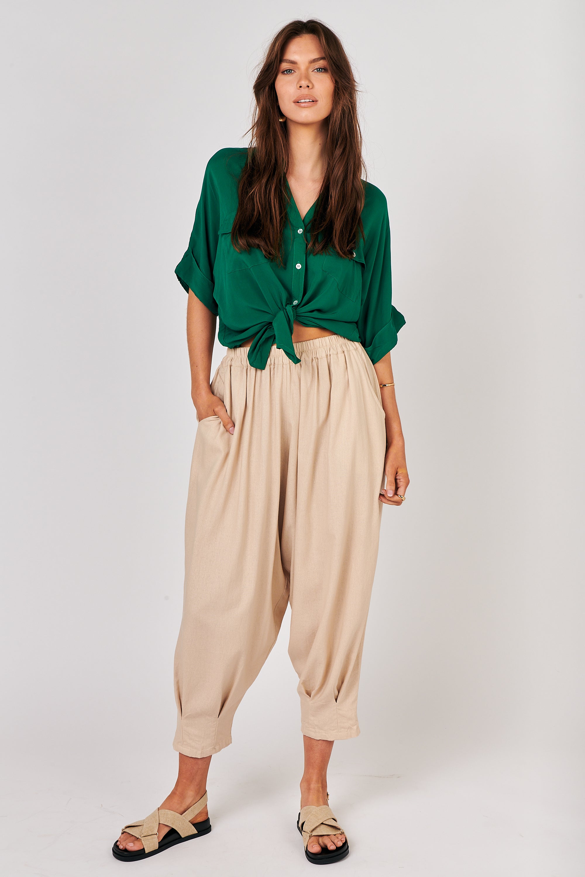Paradise Pant | Natural Linen - Saffron Road