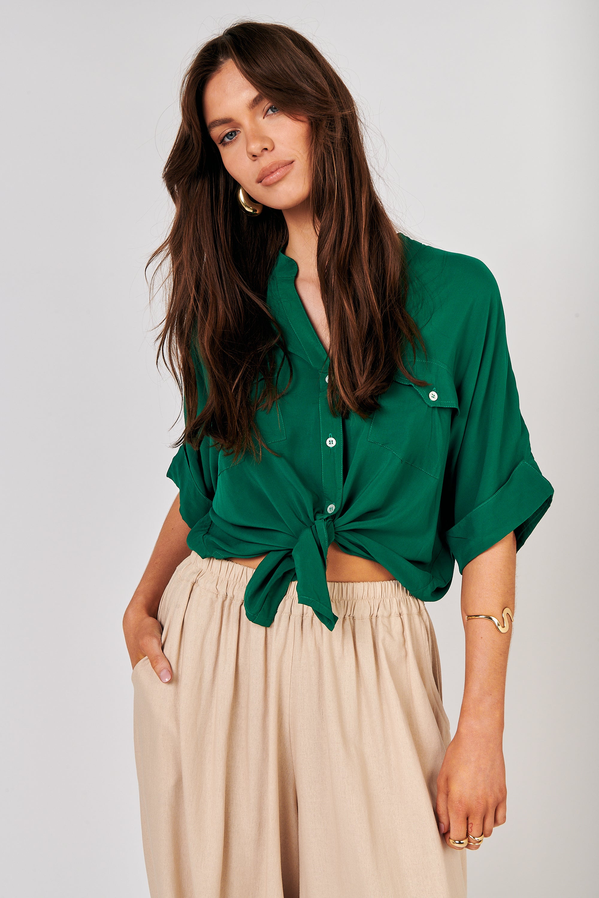 Madison Shirt | Forest Green - Saffron Road