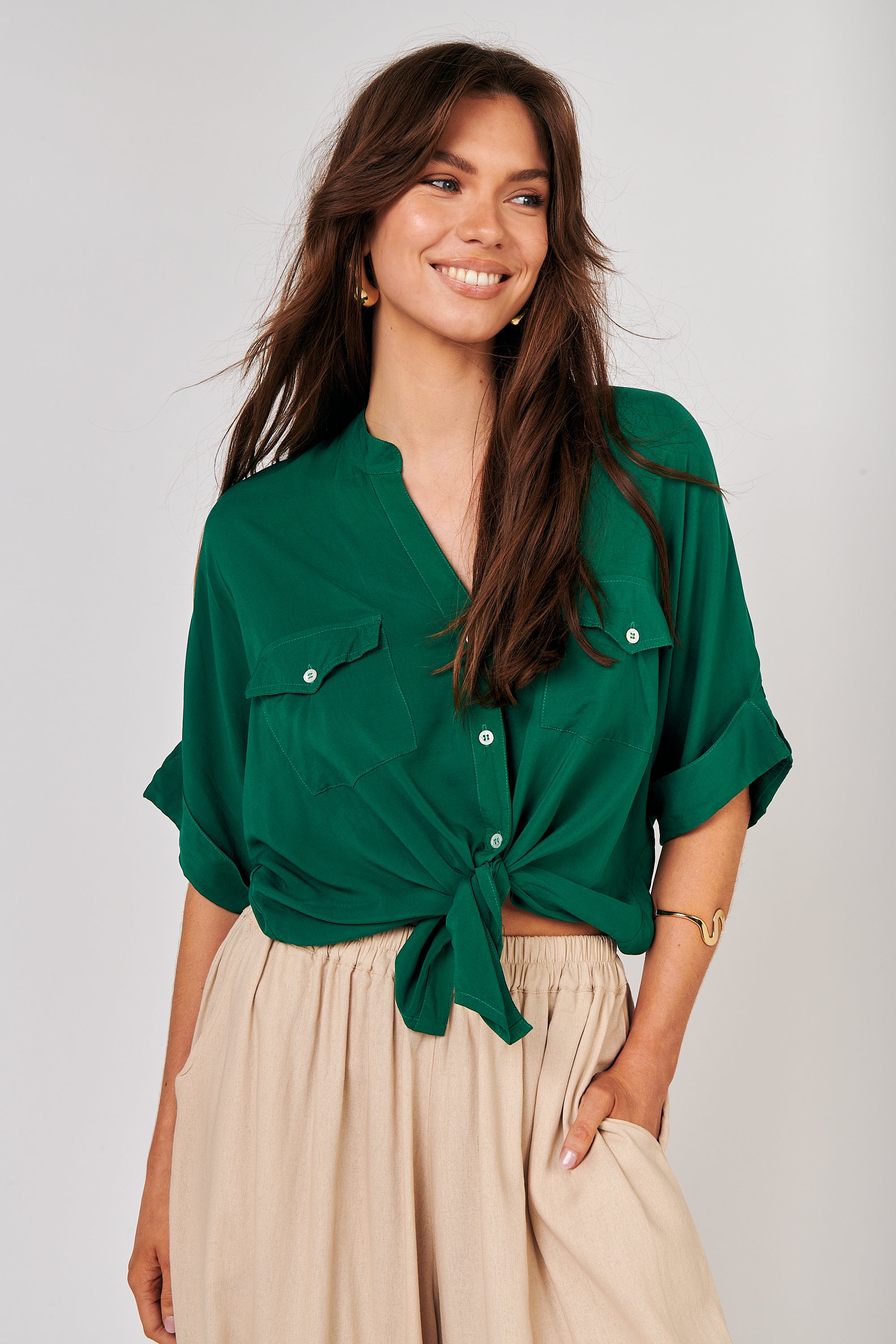Madison Shirt | Forest Green - Saffron Road
