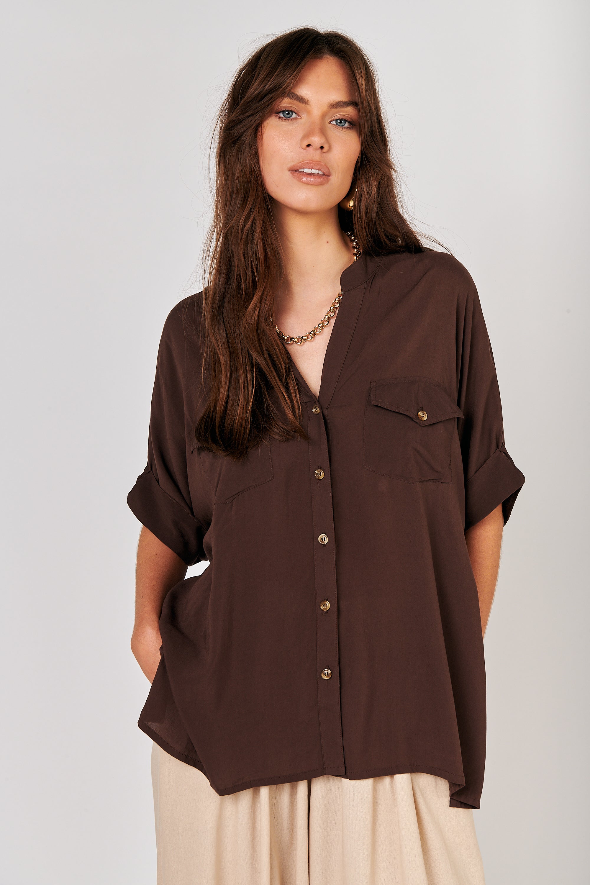 Madison Shirt | Chocolate - Saffron Road