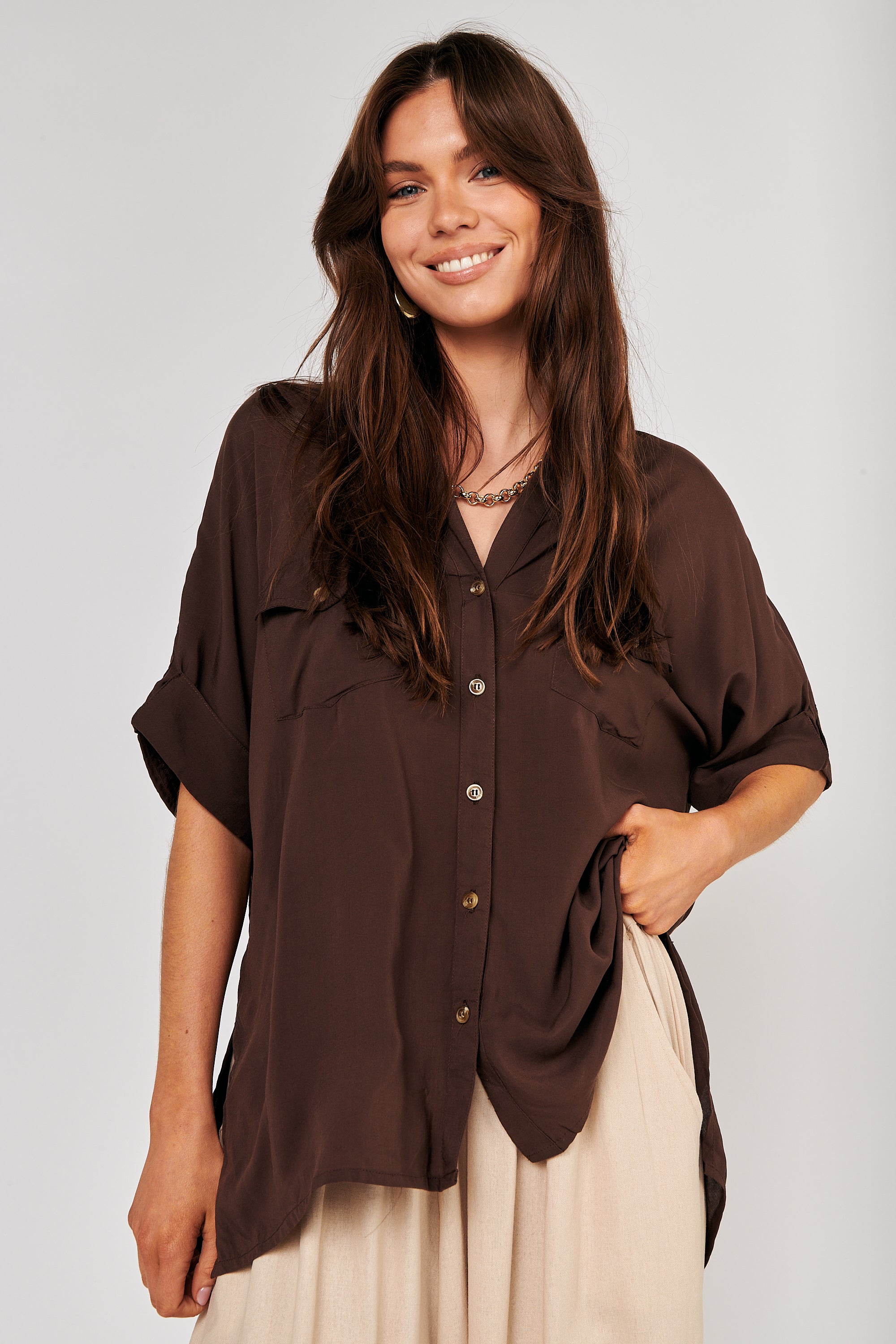 Madison Shirt | Chocolate - Saffron Road