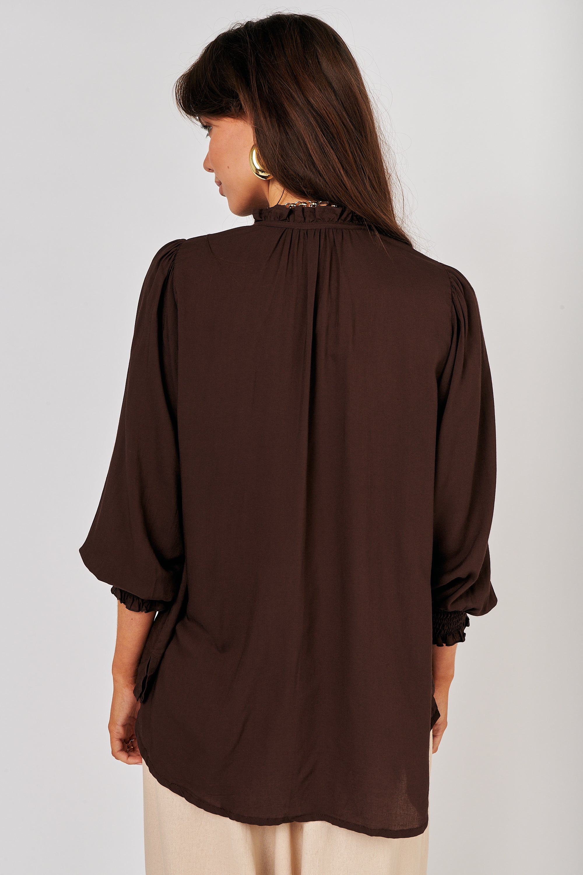 Freddie Blouse (Long Sleeve) | Chocolate - Saffron Road