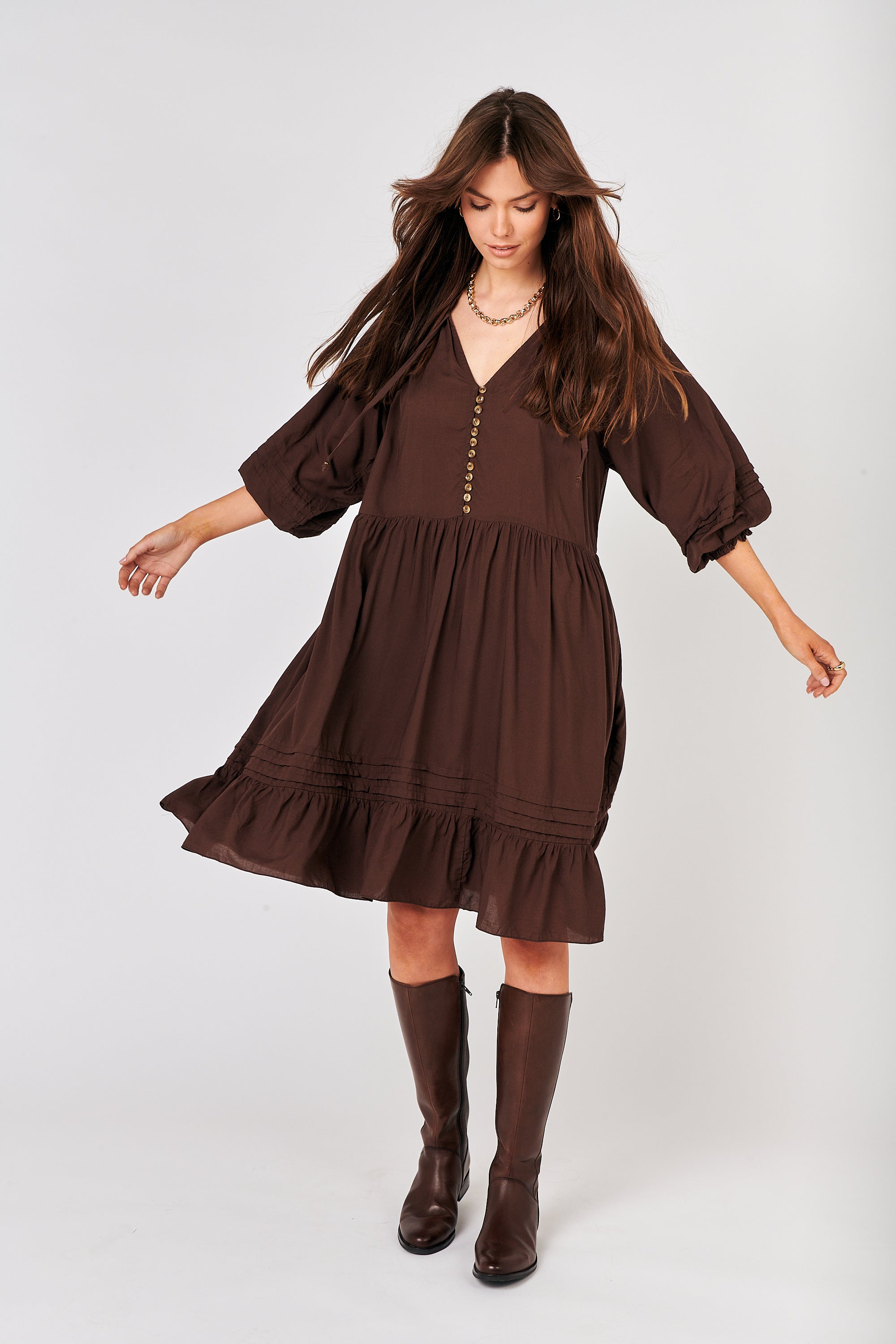 Juliette Dress MINI | Chocolate - Saffron Road