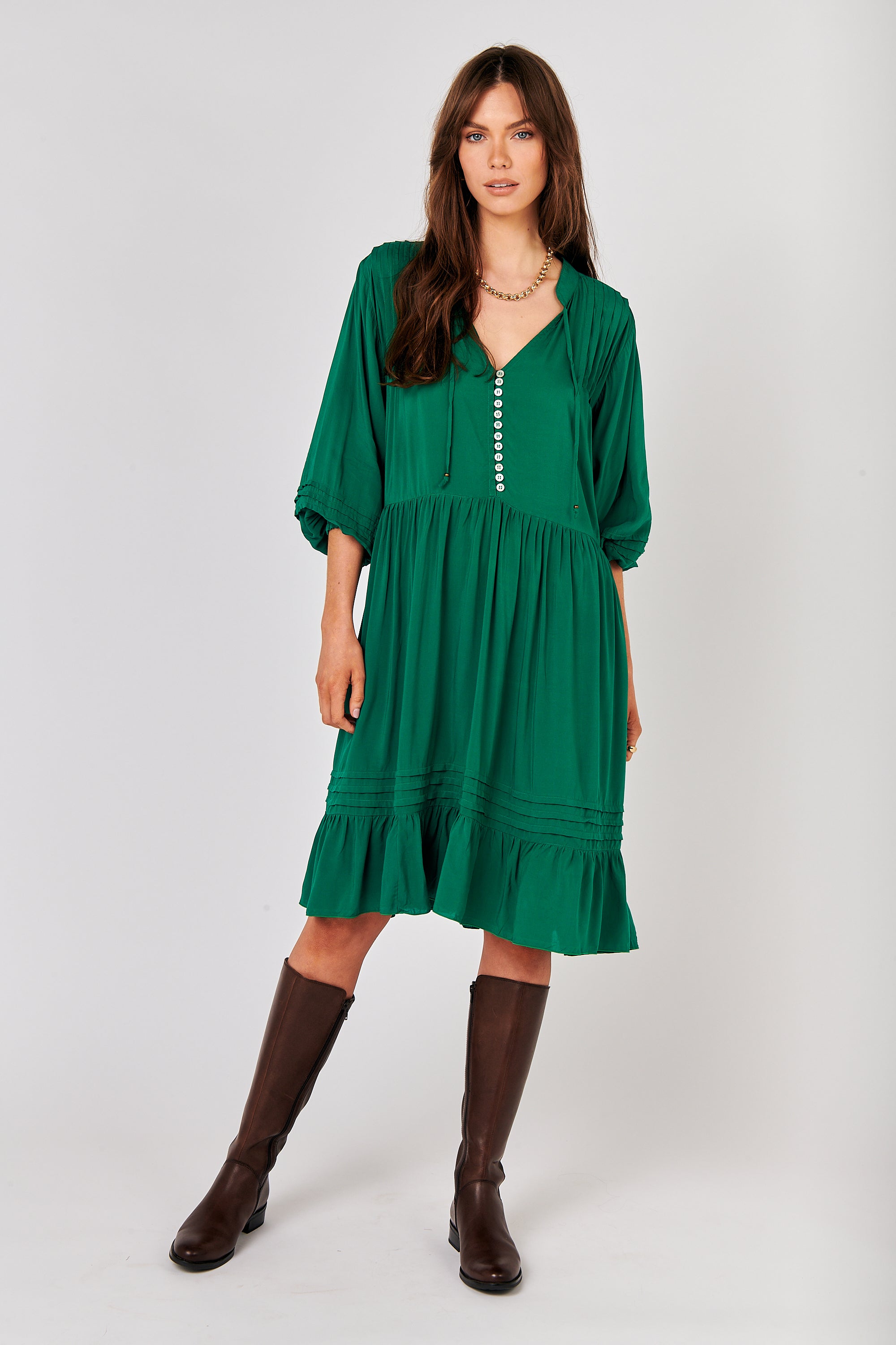 Juliette Dress MINI | Forest Green - Saffron Road